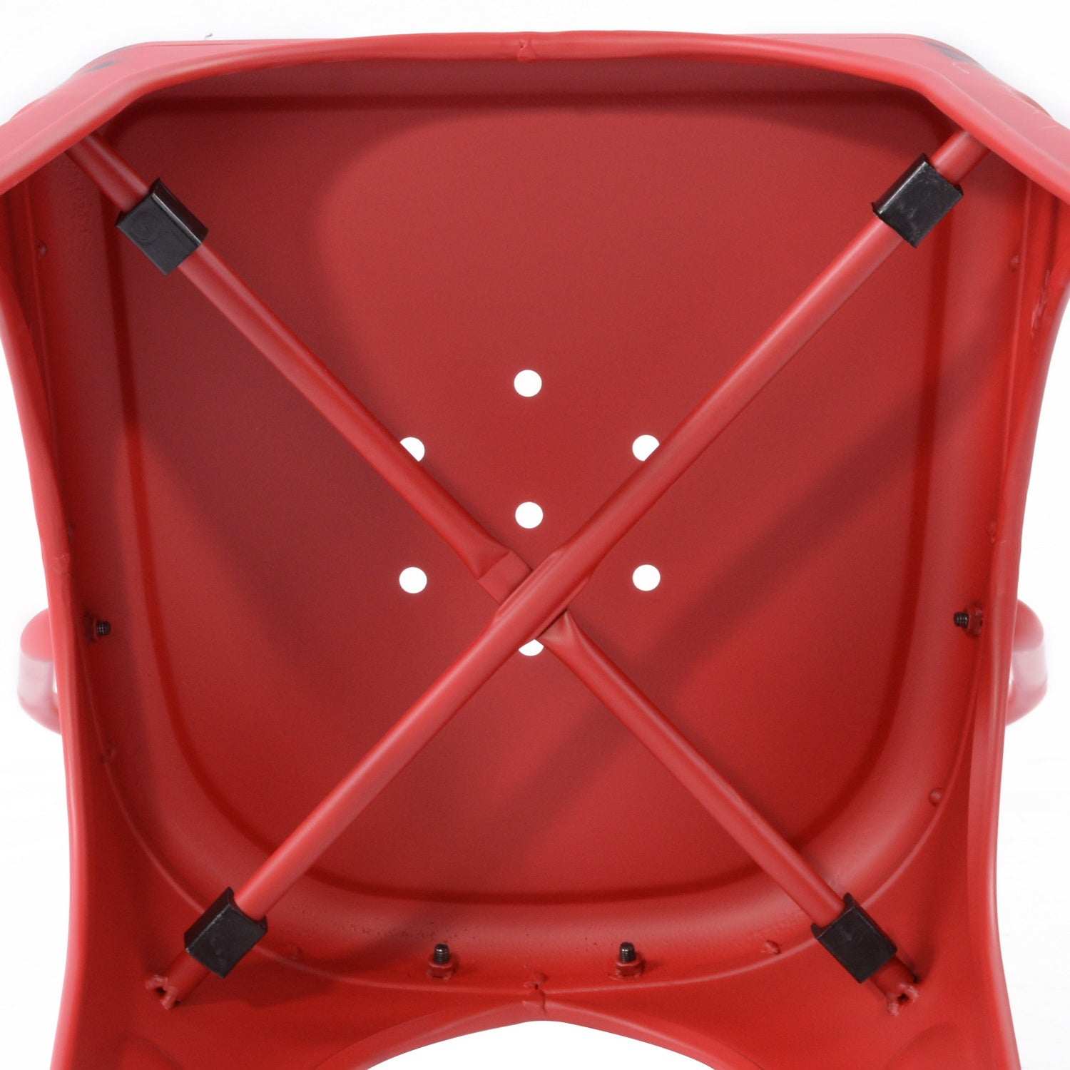 Homy Casa THOCAR 24" Red Metal Bar Stools Set of 2 for Dining and Bar Seating Open Box