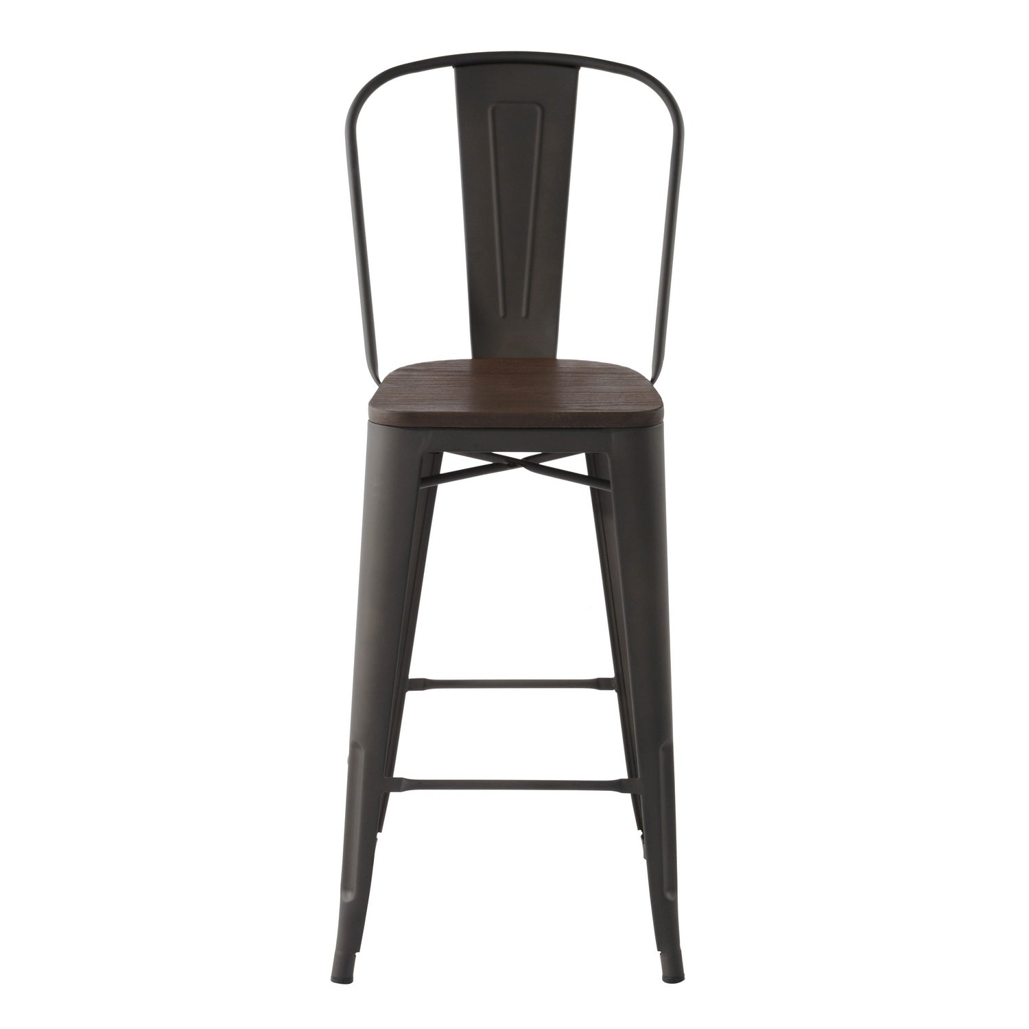 Homy Casa THOCAR 29" Gun Color Bar Stools Set of 4 for Kitchen, Dining, or Home Bar Open Box