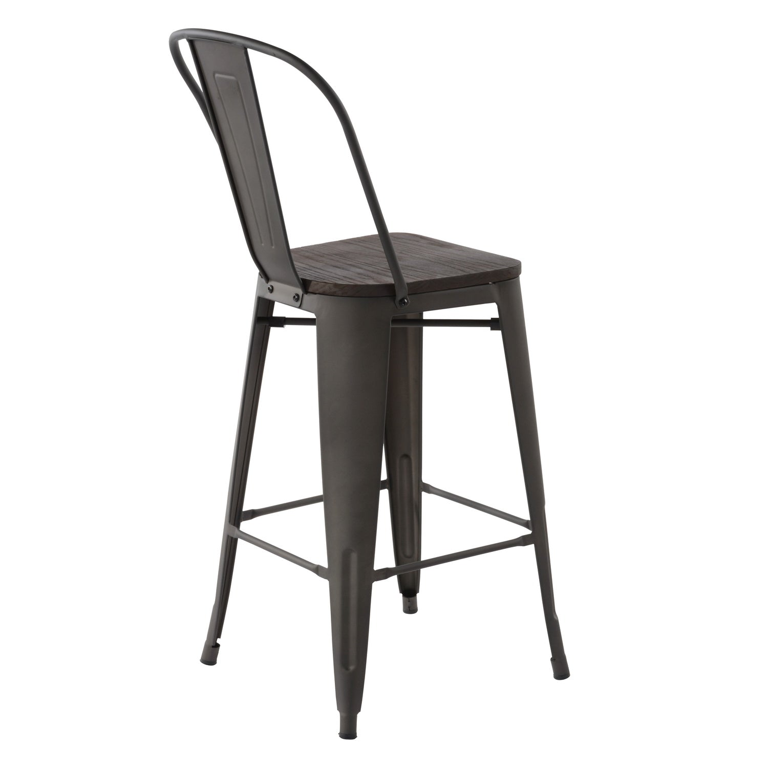Homy Casa THOCAR 29" Gun Color Bar Stools Set of 4 for Kitchen, Dining, or Home Bar Open Box