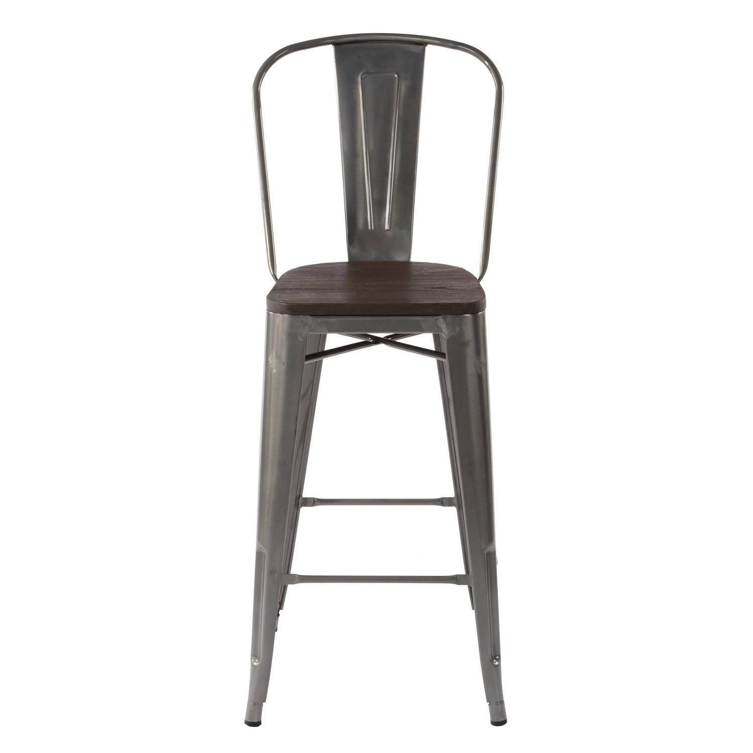 Homy Casa THOCAR 29" Silver Color Bar Stools Set of 4 for Kitchen, Dining, or Home Bar Open Box
