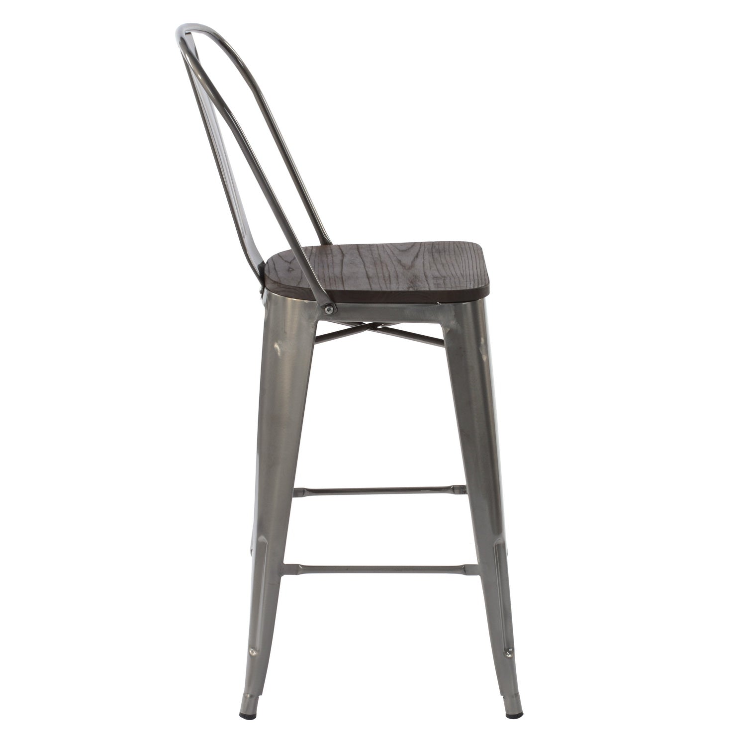 Homy Casa THOCAR 29" Silver Color Bar Stools Set of 4 for Kitchen, Dining, or Home Bar Open Box