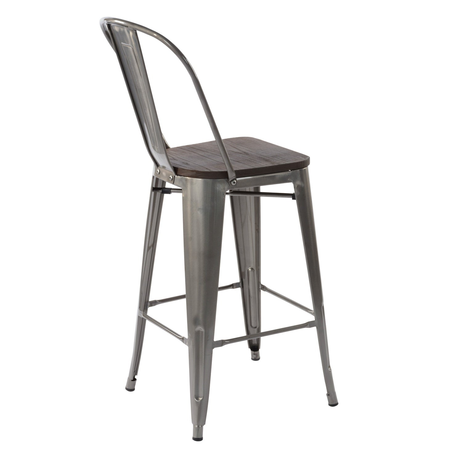Homy Casa THOCAR 29" Silver Color Bar Stools Set of 4 for Kitchen, Dining, or Home Bar Open Box