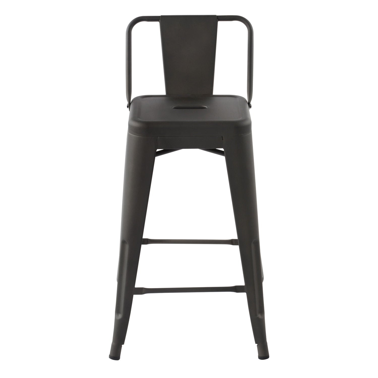 Homy Casa VUSTU 24" Gun Metal Bar Stools Set of 4 for Home and Workspace Open Box