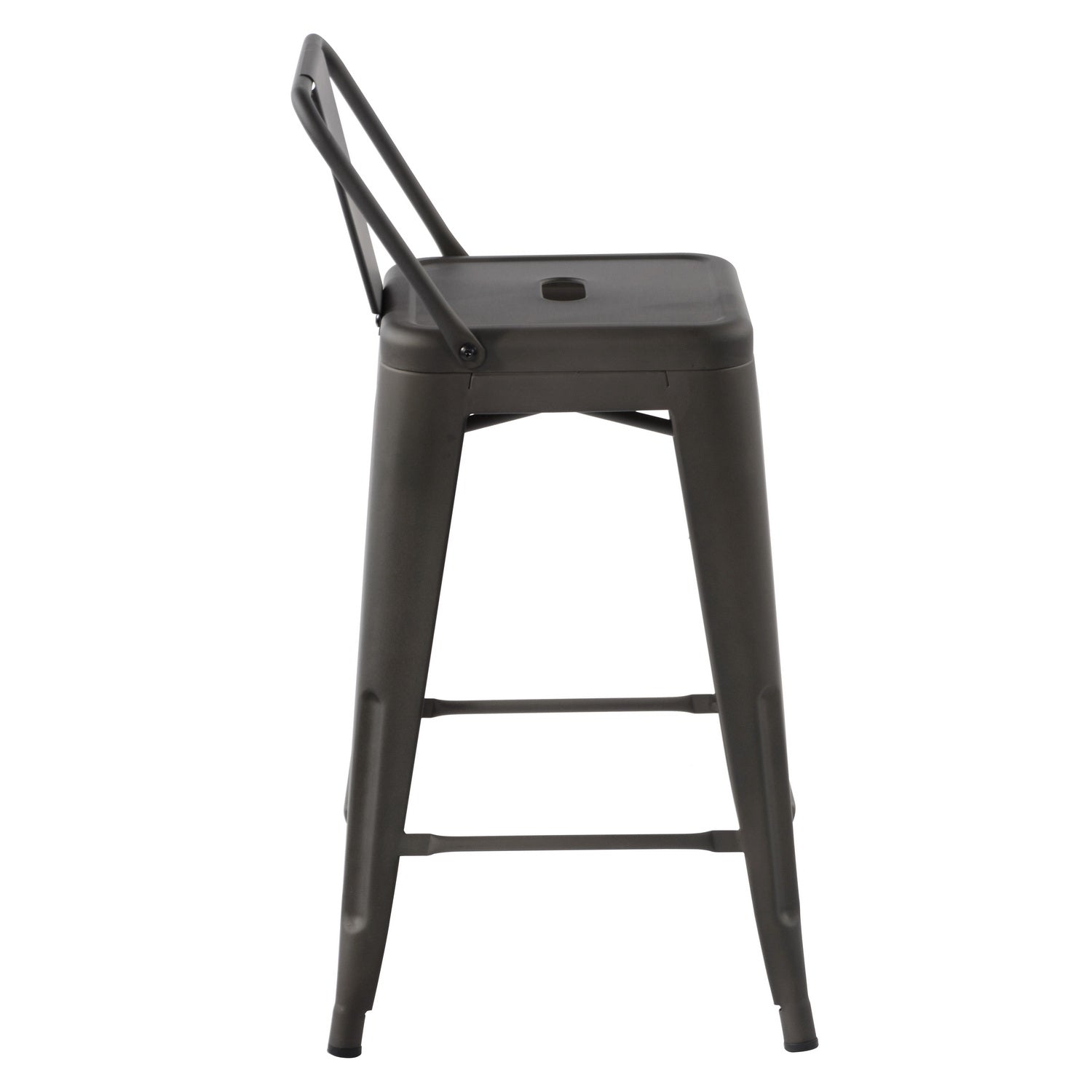 Homy Casa VUSTU 24" Gun Metal Bar Stools Set of 4 for Home and Workspace Open Box