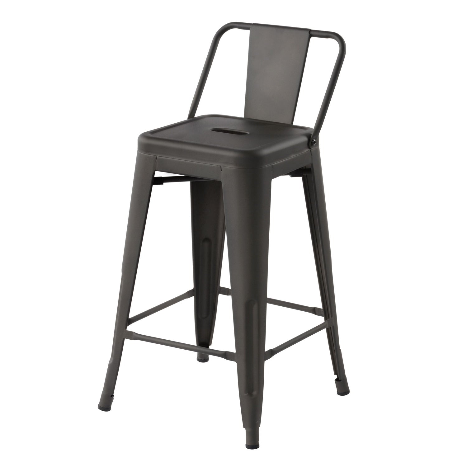 Homy Casa VUSTU 24" Gun Metal Bar Stools Set of 4 for Home and Workspace Open Box