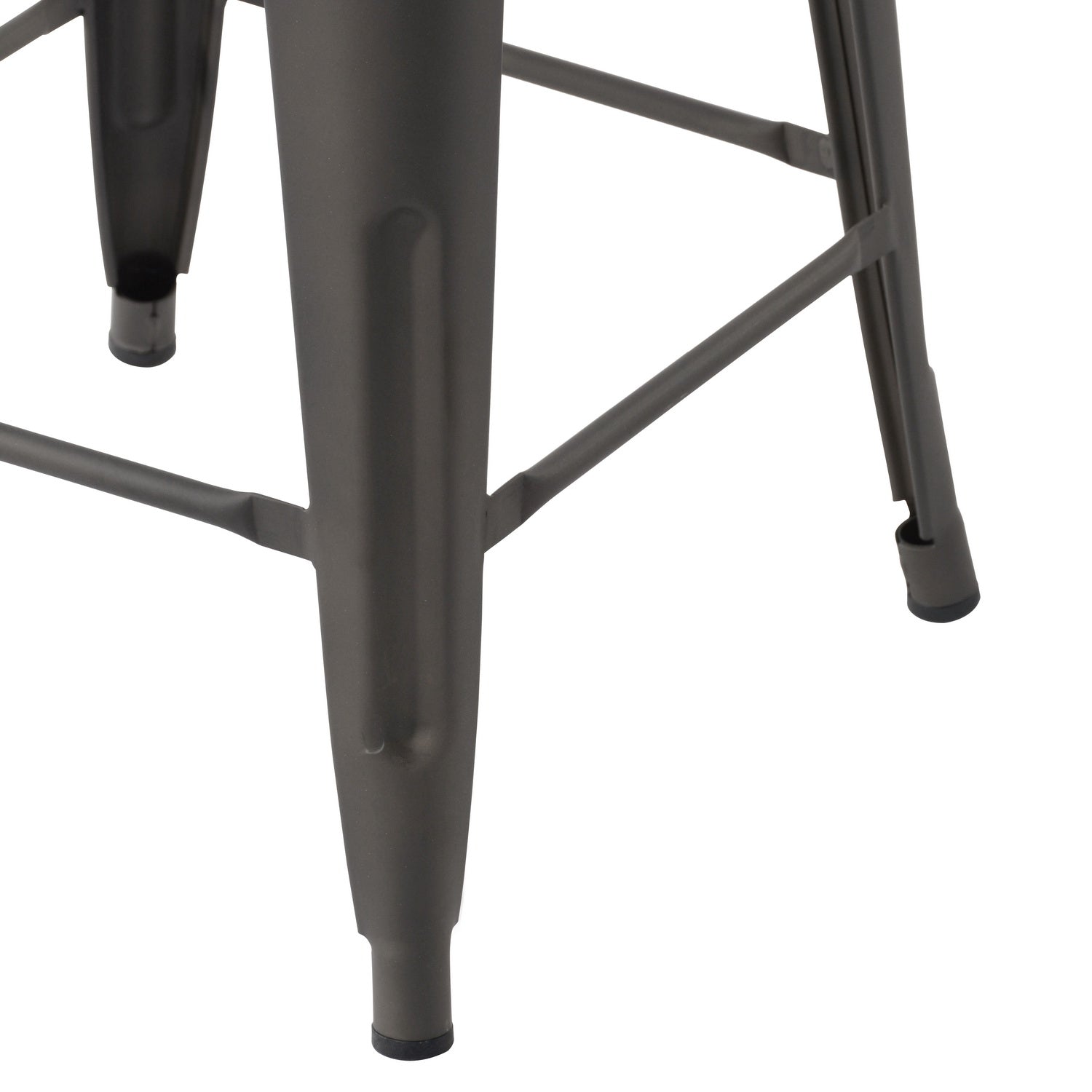 Homy Casa VUSTU 24" Gun Metal Bar Stools Set of 4 for Home and Workspace Open Box