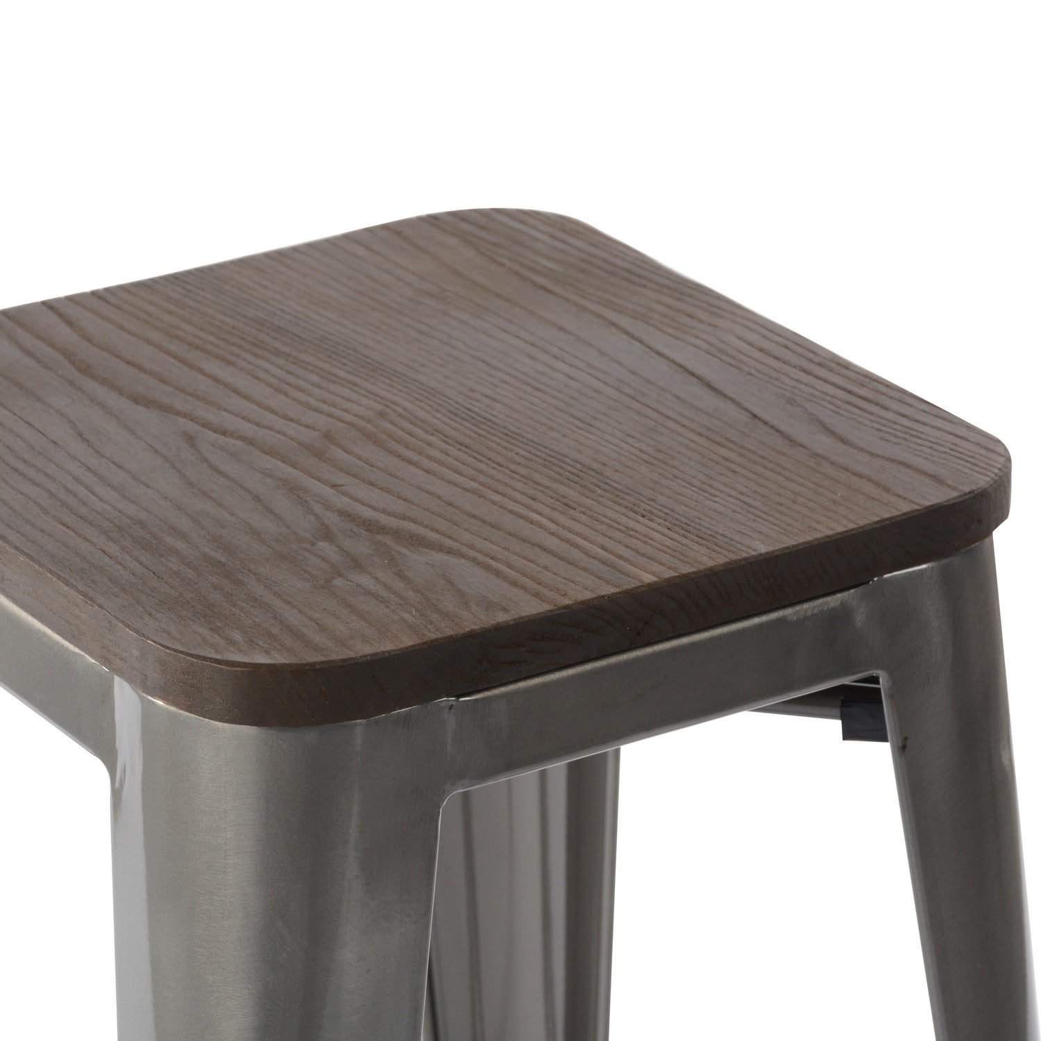 Open Box Homy Casa ZOLNES 29" Silver Metal Bar Stools Set of 4 for Home and Workspace
