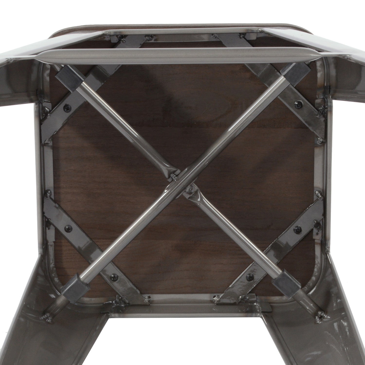 Open Box Homy Casa ZOLNES 29" Silver Metal Bar Stools Set of 4 for Home and Workspace