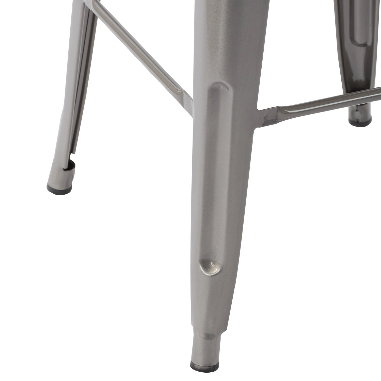 Open Box Homy Casa ZOLNES 29" Silver Metal Bar Stools Set of 4 for Home and Workspace