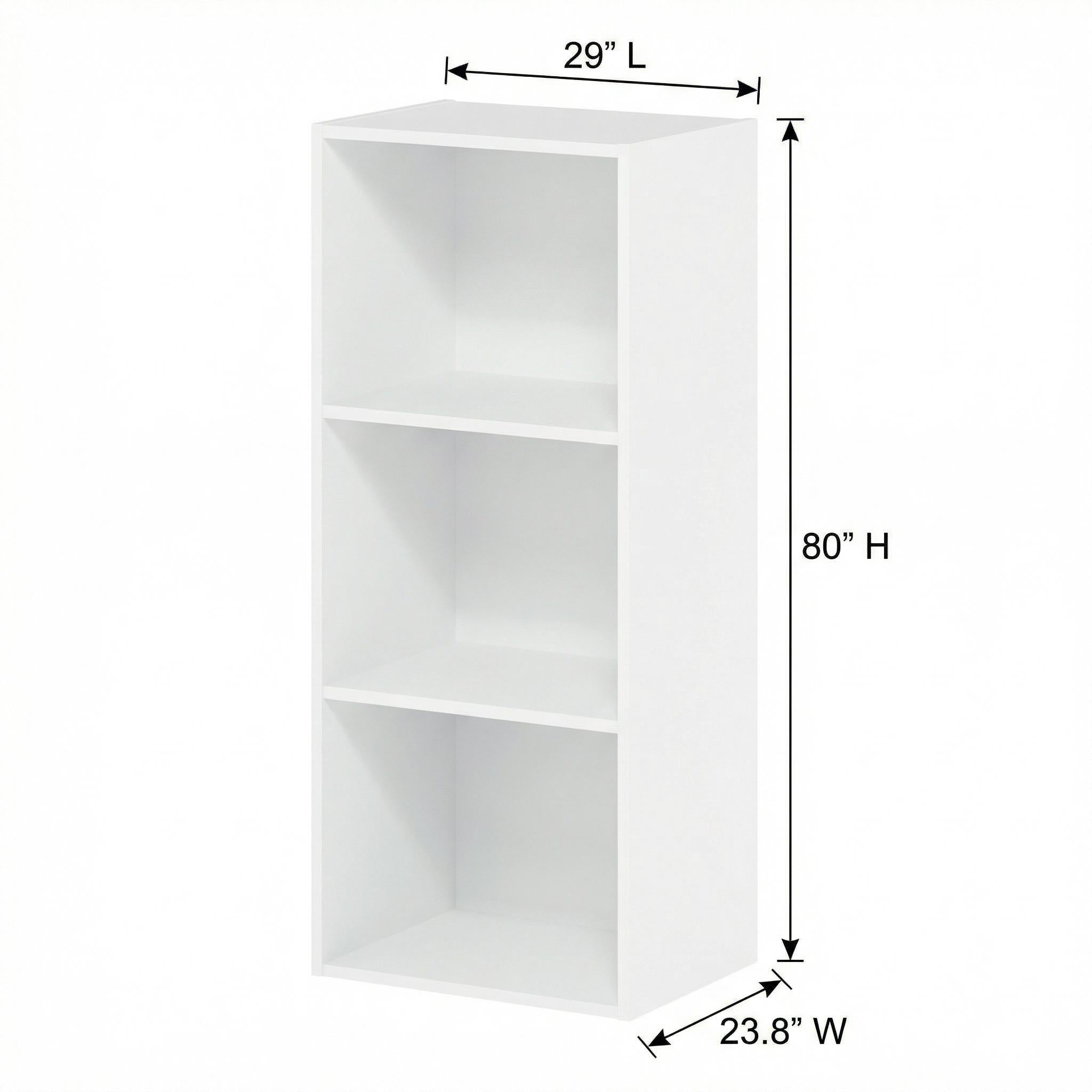 MANDI III Modern MDF Modular Bookcase 29x23.8x80in White