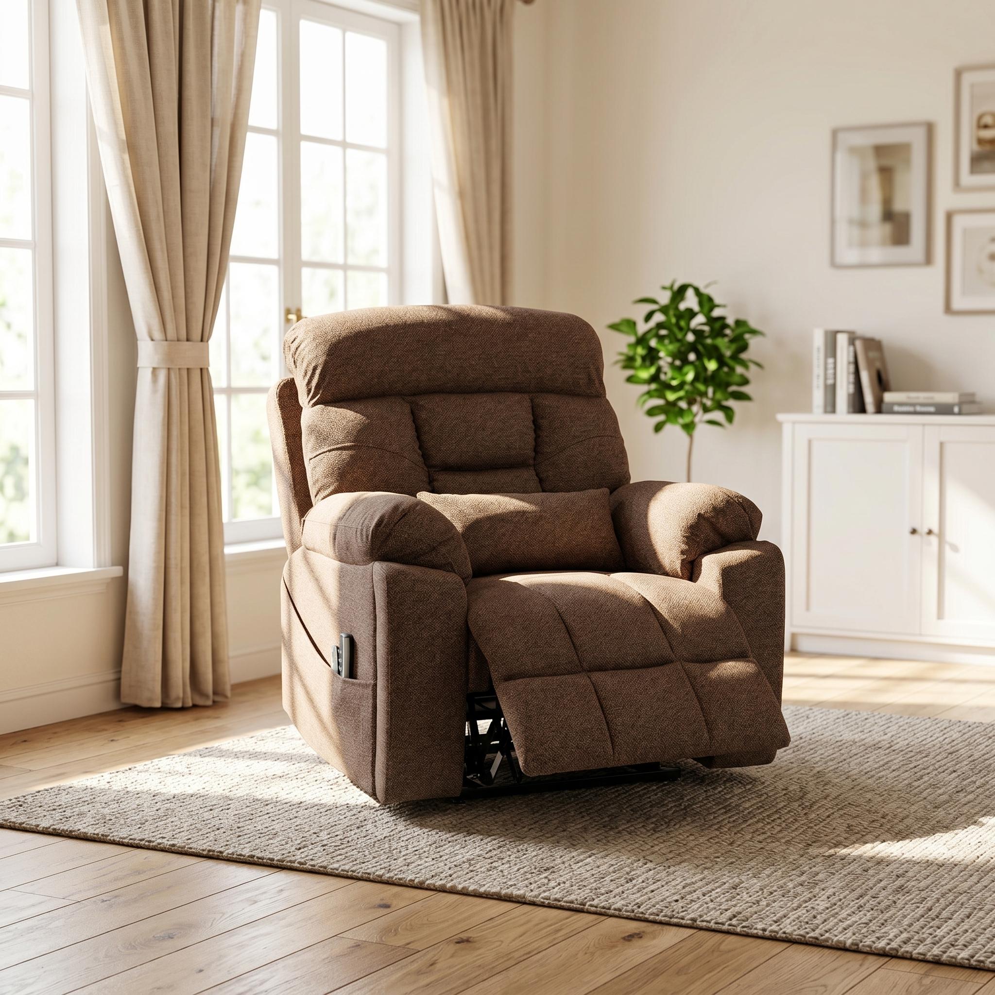Guymon 41" Oversized Velvet Power Lift Recliner Chair with Dual Motor and 180° Lay-Flat