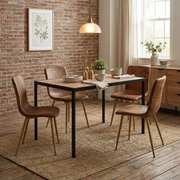 Milliken 3 Piece Oak Dining Table Set with 2 Scargill Chairs, Suede Brown