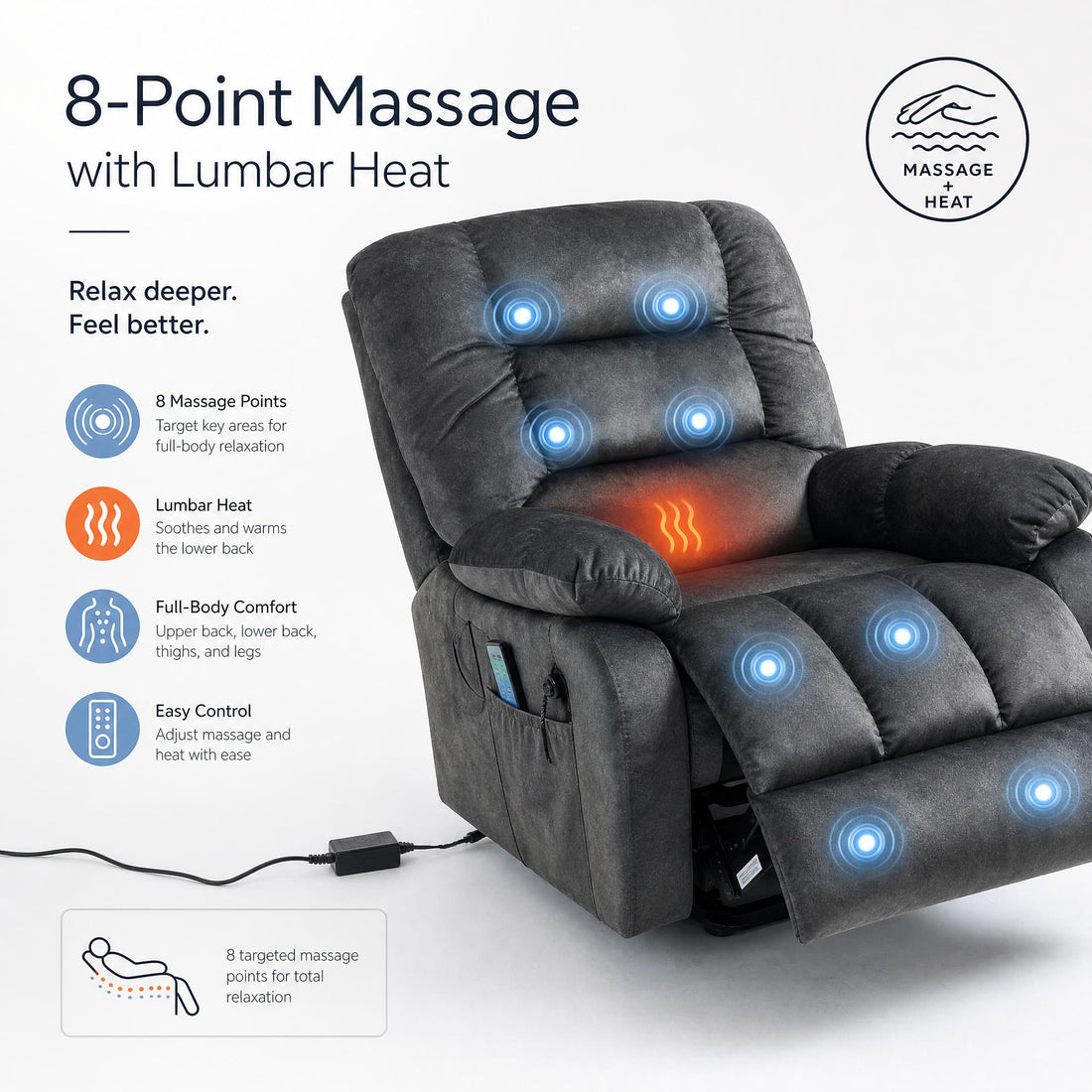 8-Point Massage with Lumbar Heat