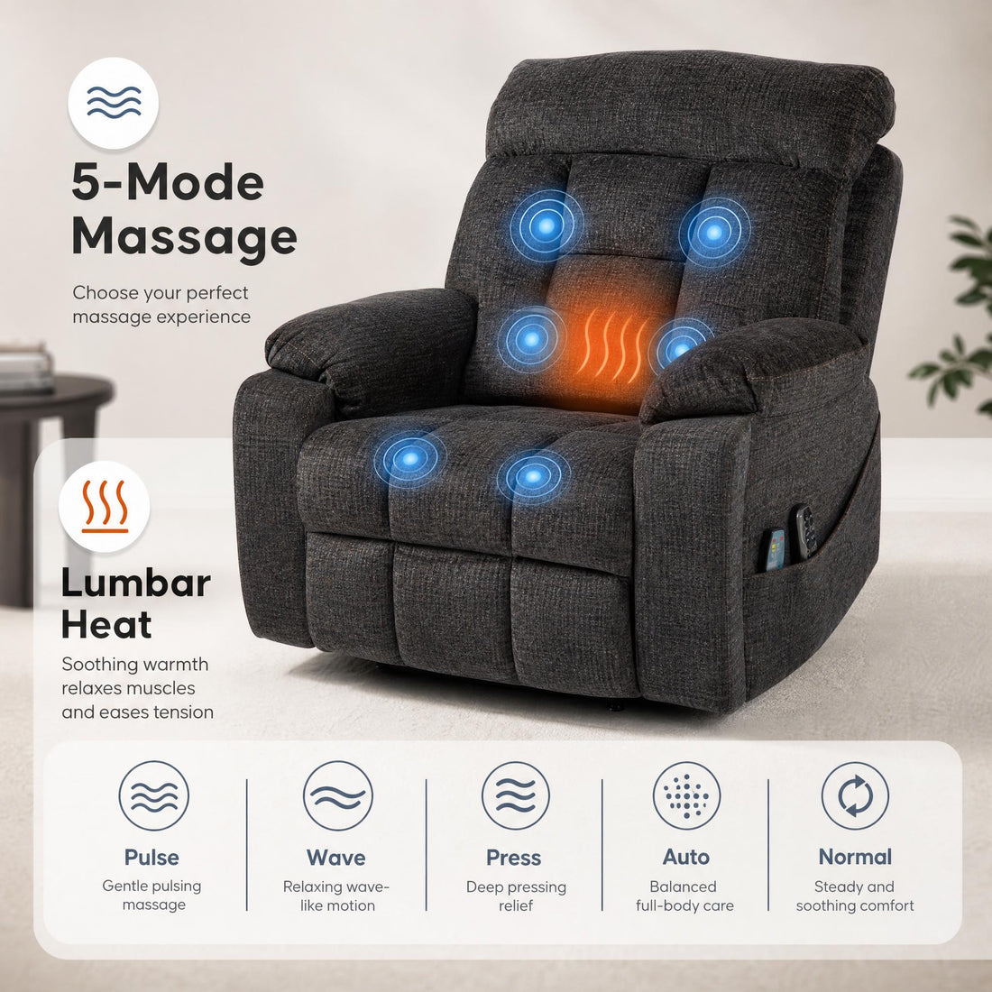 5-Mode Massage with Lumbar Heat