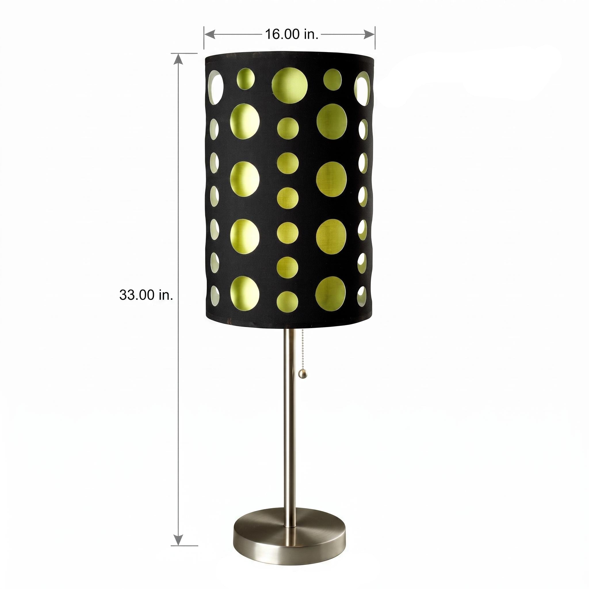 Thyme 33" Retro Metal Table Lamp with Black and Green Shade