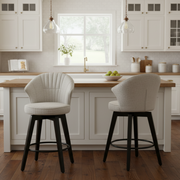 Jumilla 25" Chenille Upholstered Swivel Counter Height Bar Stool Set of 2