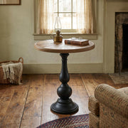 Colmar 19.9" Round Pedestal End Table with Wood Top