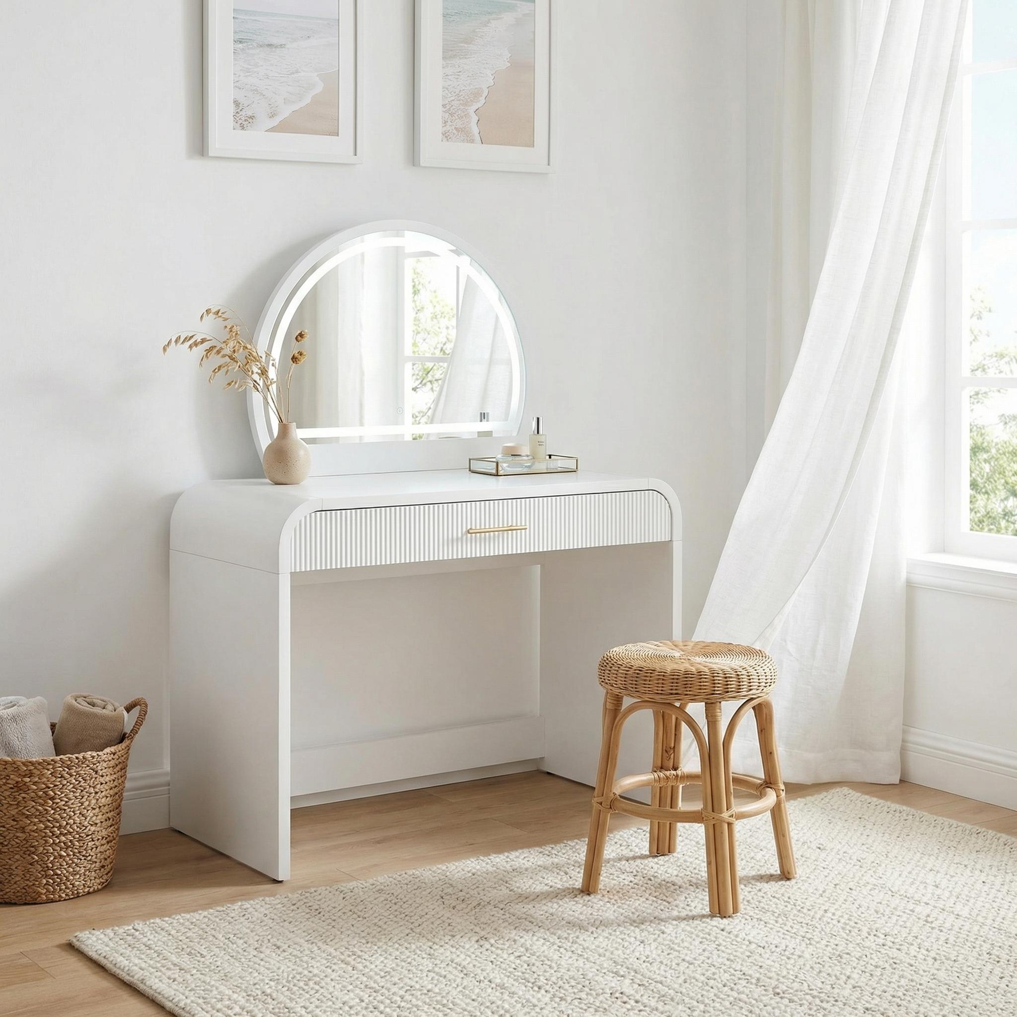 Solis 39" Makeup Vanity Table with Touch Lighted Mirror & Drawer