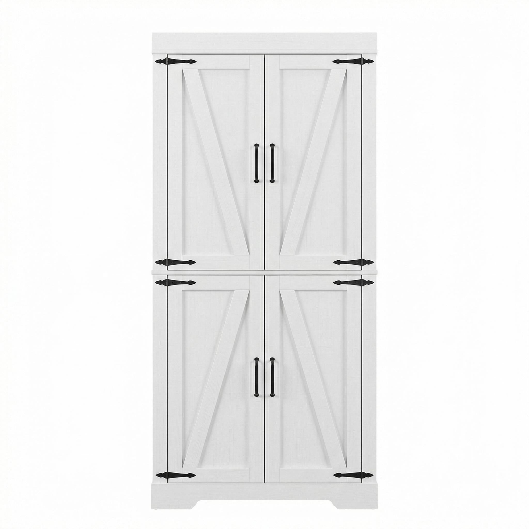PANEM 173“ Tall Kitchen Pantry Cabinet 4 Door Farmhouse Storage