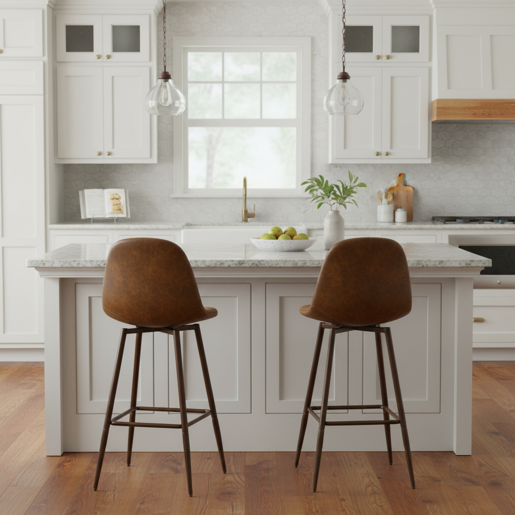 Charlton 26" Swivel Counter Height Bar Stools with Metal Legs Set of 2