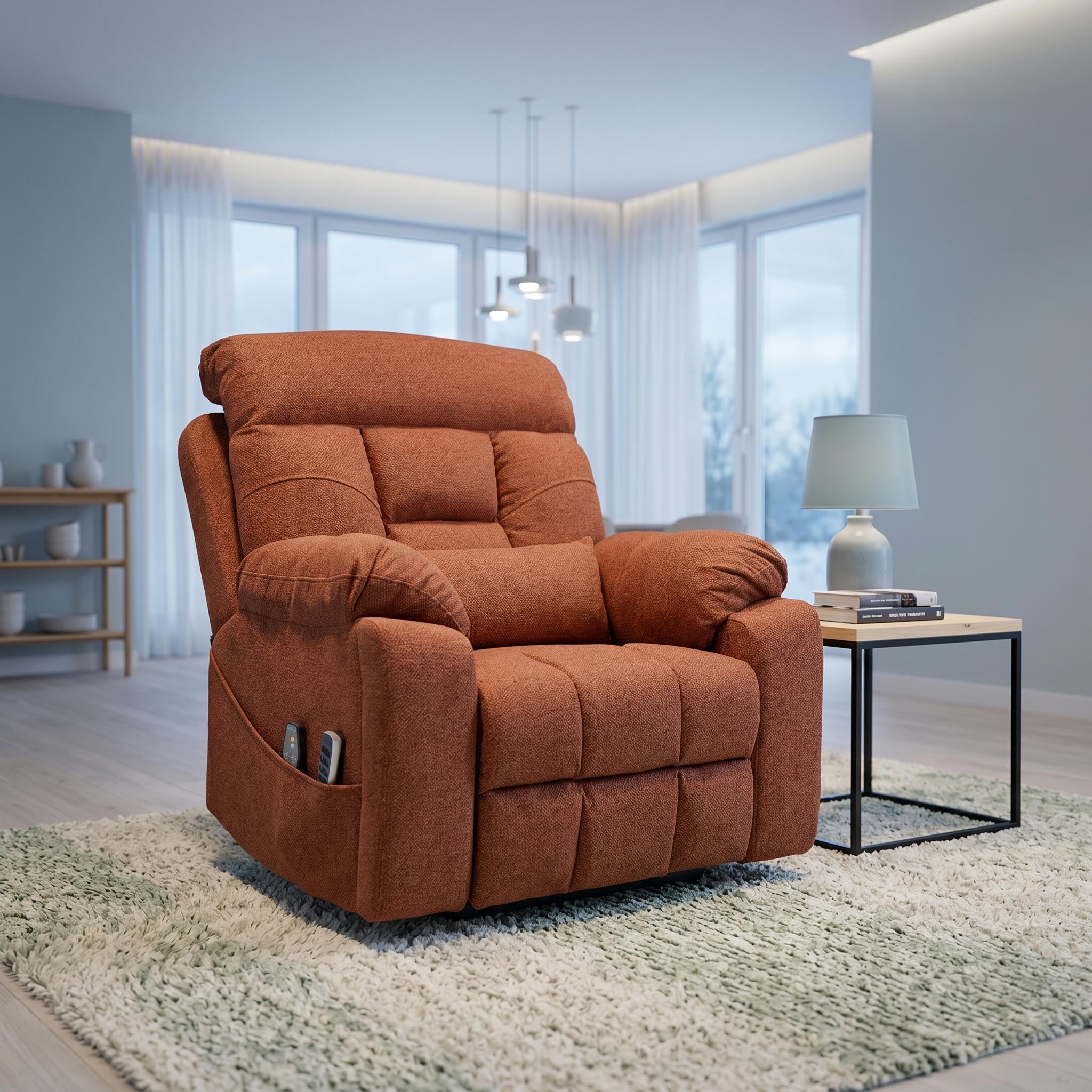 Guymon 41" Oversized Velvet Power Lift Recliner Chair with Dual Motor and 180° Lay-Flat