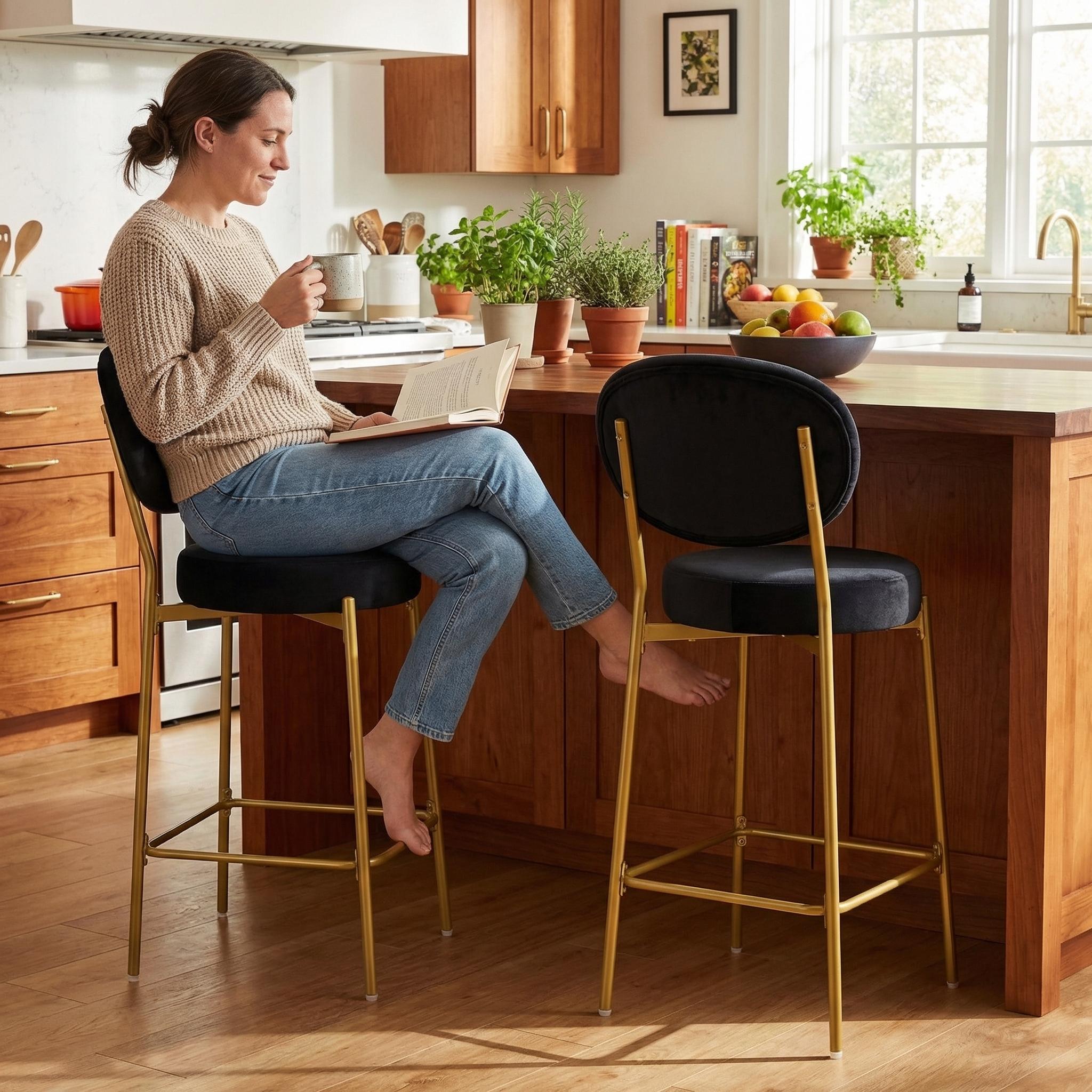 Amarone 29" Bar Height Upholstered Bar Stools Set of 2