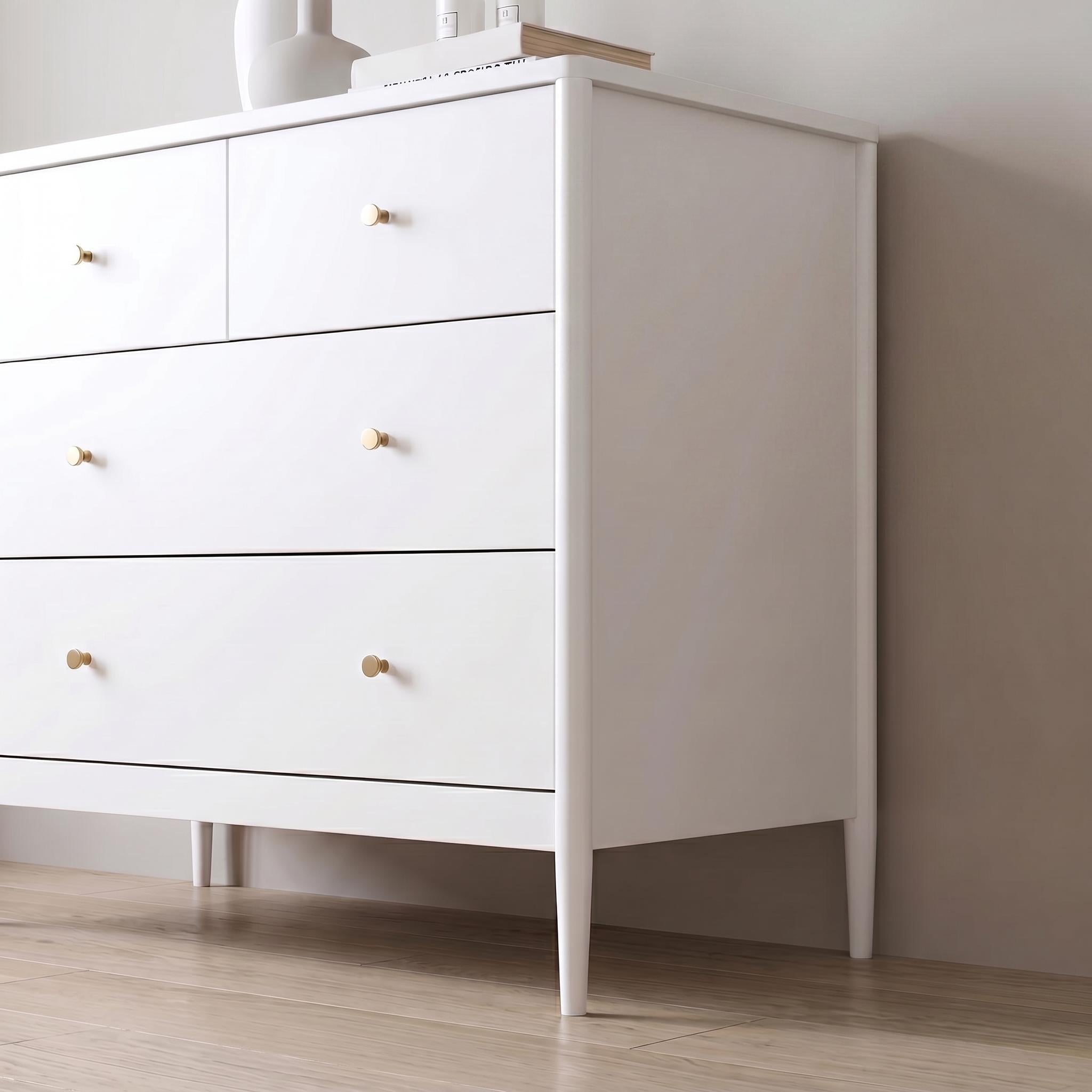 Willowbay 35" 4-Drawer Dresser with Brass Knobs and Tapered Legs
