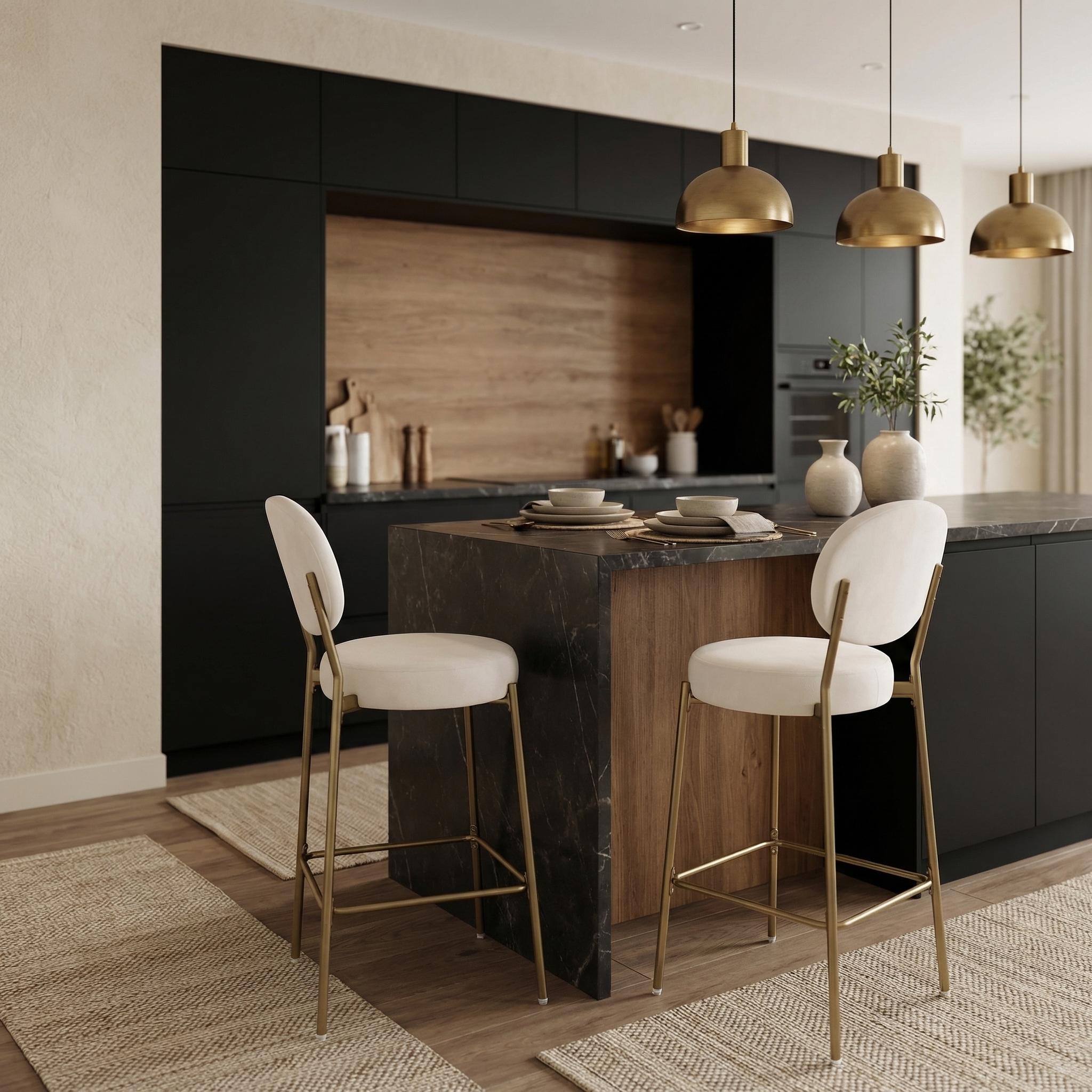 Amarone 29" Bar Height Upholstered Bar Stools Set of 2