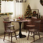 Luna 24" Mid Century Modern Round Dining Table with MDF Top and Steel Base