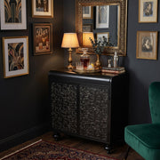 Aurelia 28" Embossed Steel Buffet Storage Cabinet with 2 Doors