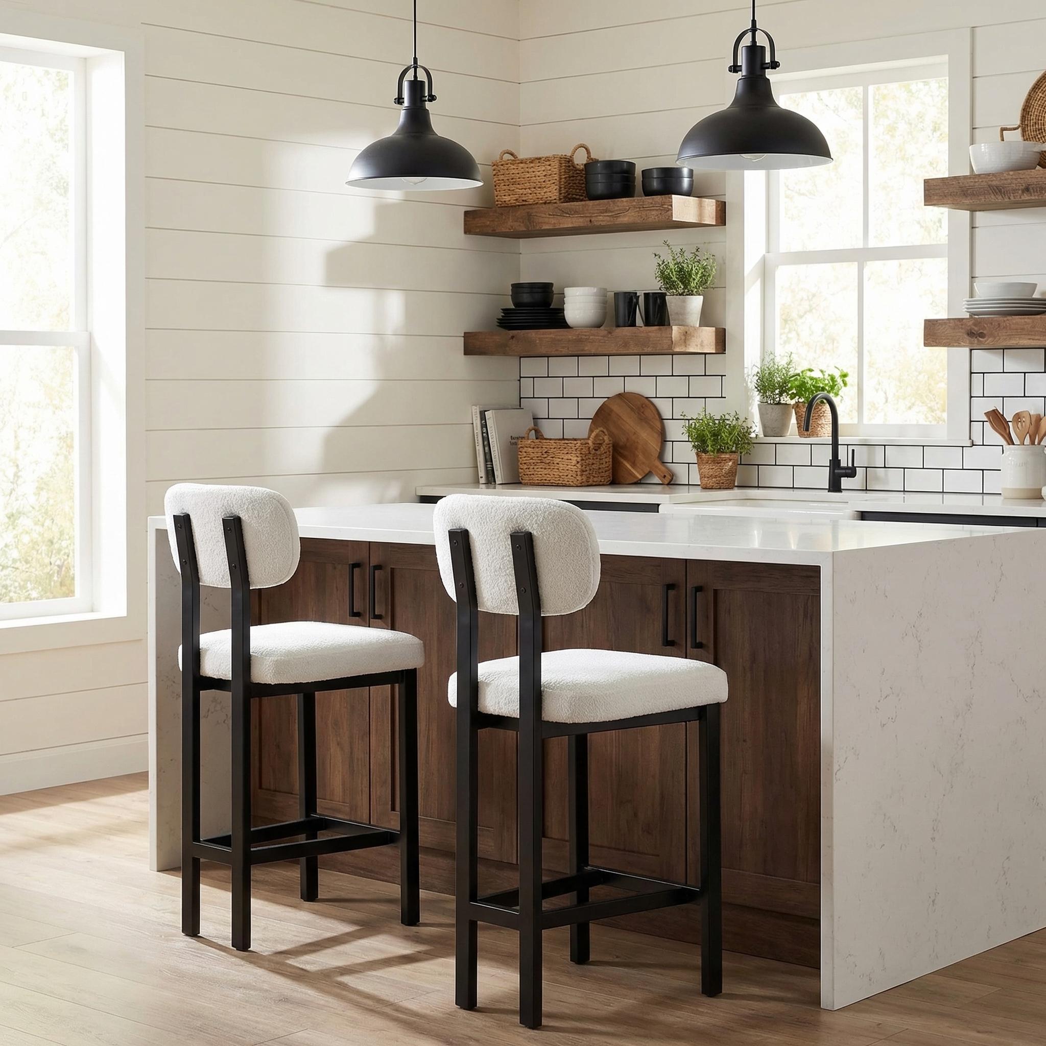 Sancerre 26" Upholstered Counter Height Bar Stools Set of 2