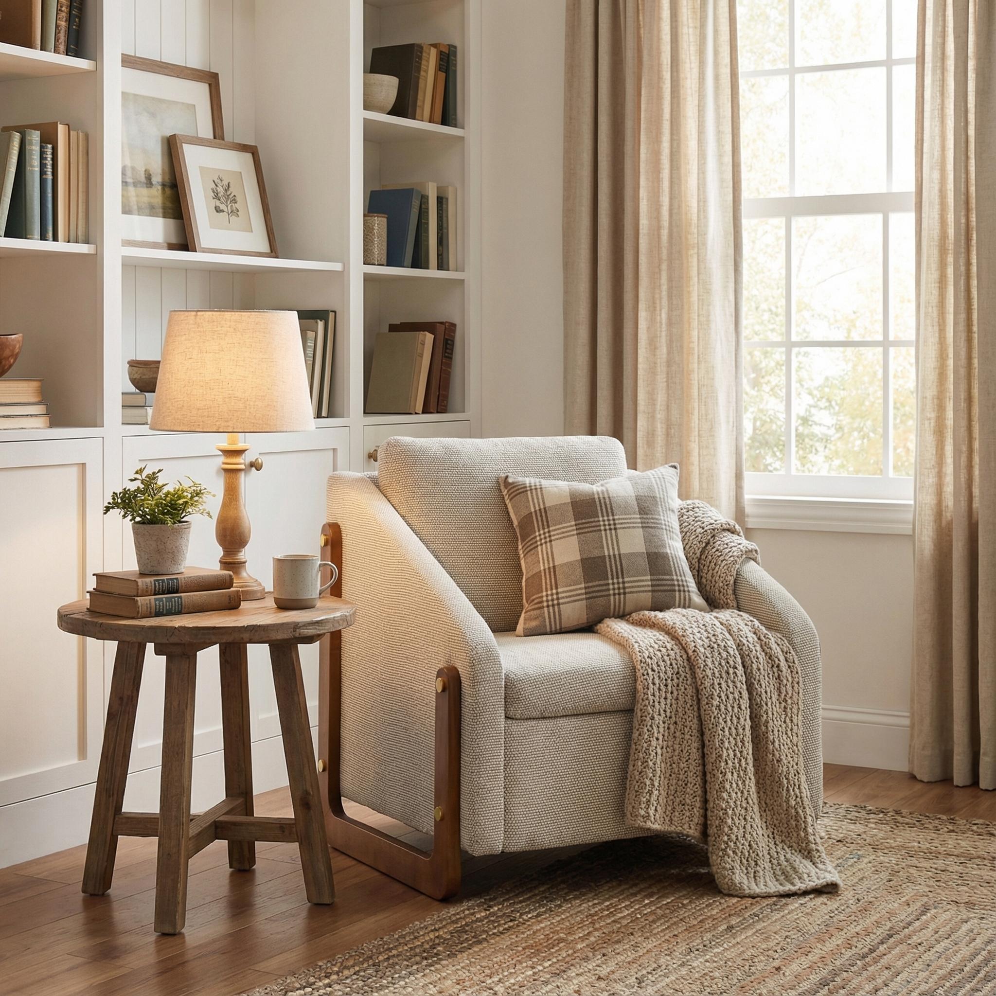 Sedgwick Modern Chenille Upholstered Armchair Wooden Frame