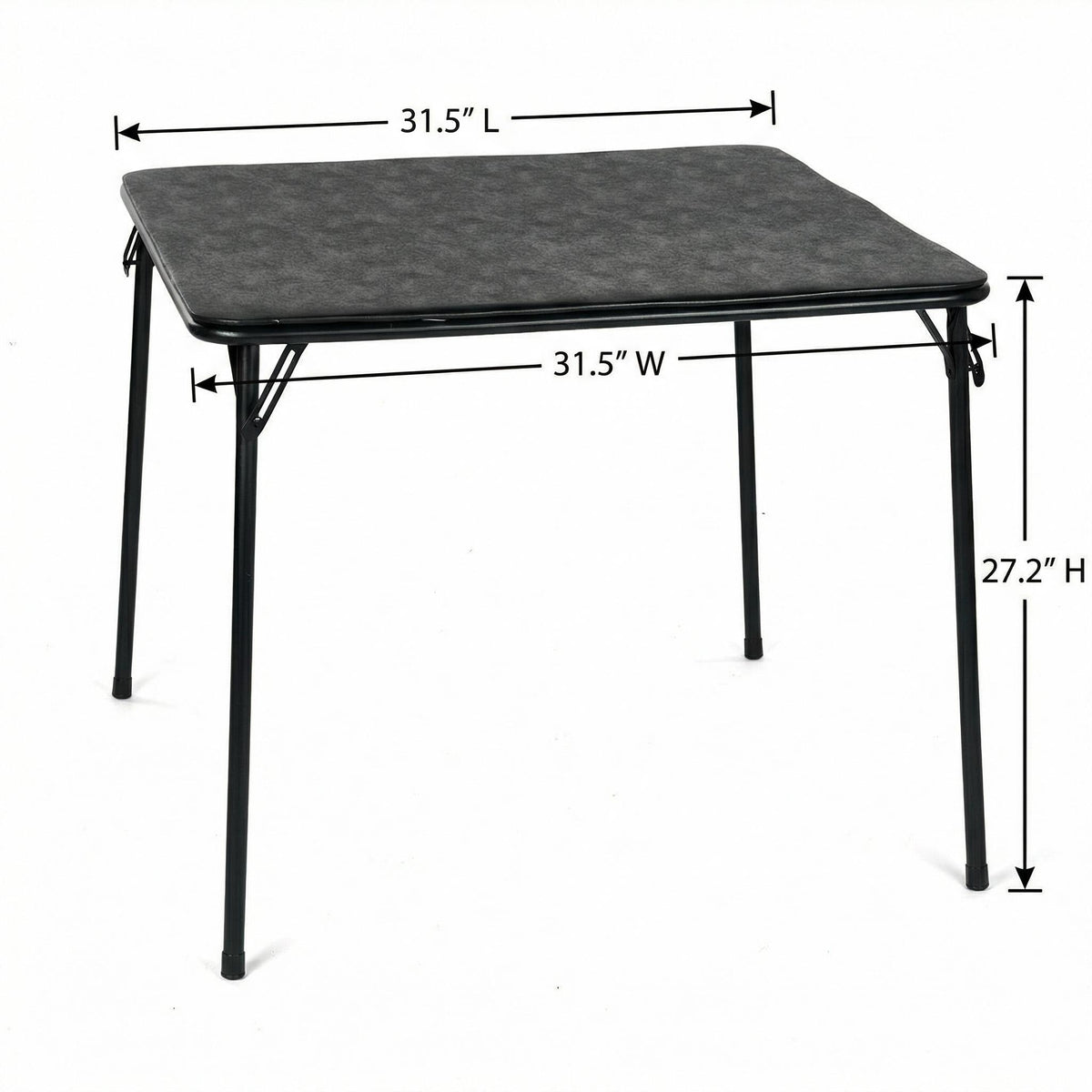 FERN Modern Industrial Dining Table 80x80cm Black PVC Top