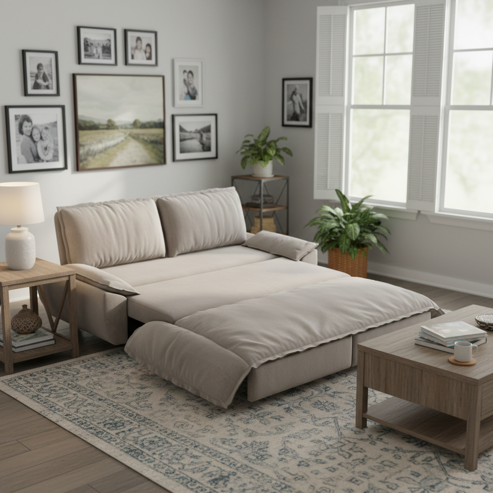 Alameda 73" Modern Velvet Queen Pull-Out Sleeper Sofa Bed with Wide Armrests