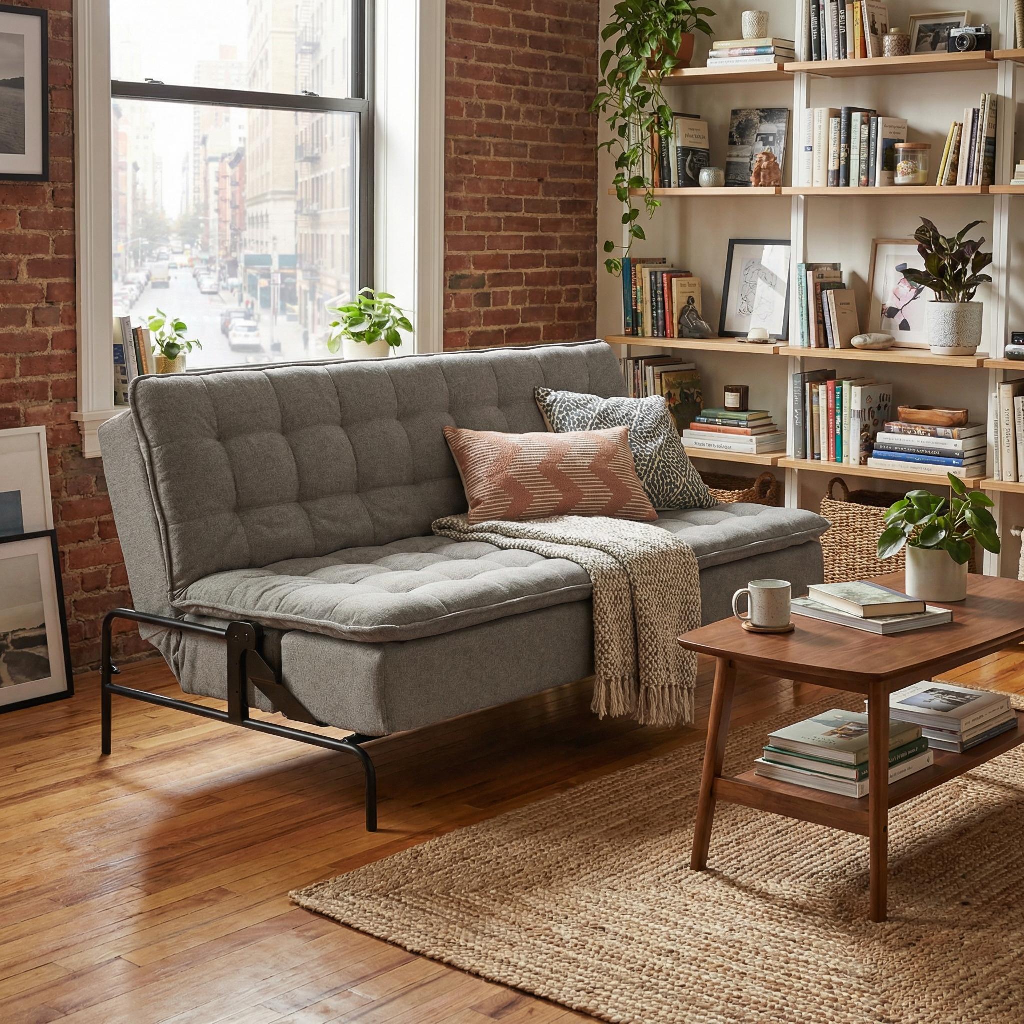 JAKO 77" 3-Seater Sofa Bed Spring Support Twin-Width Sleep Easy Assembly