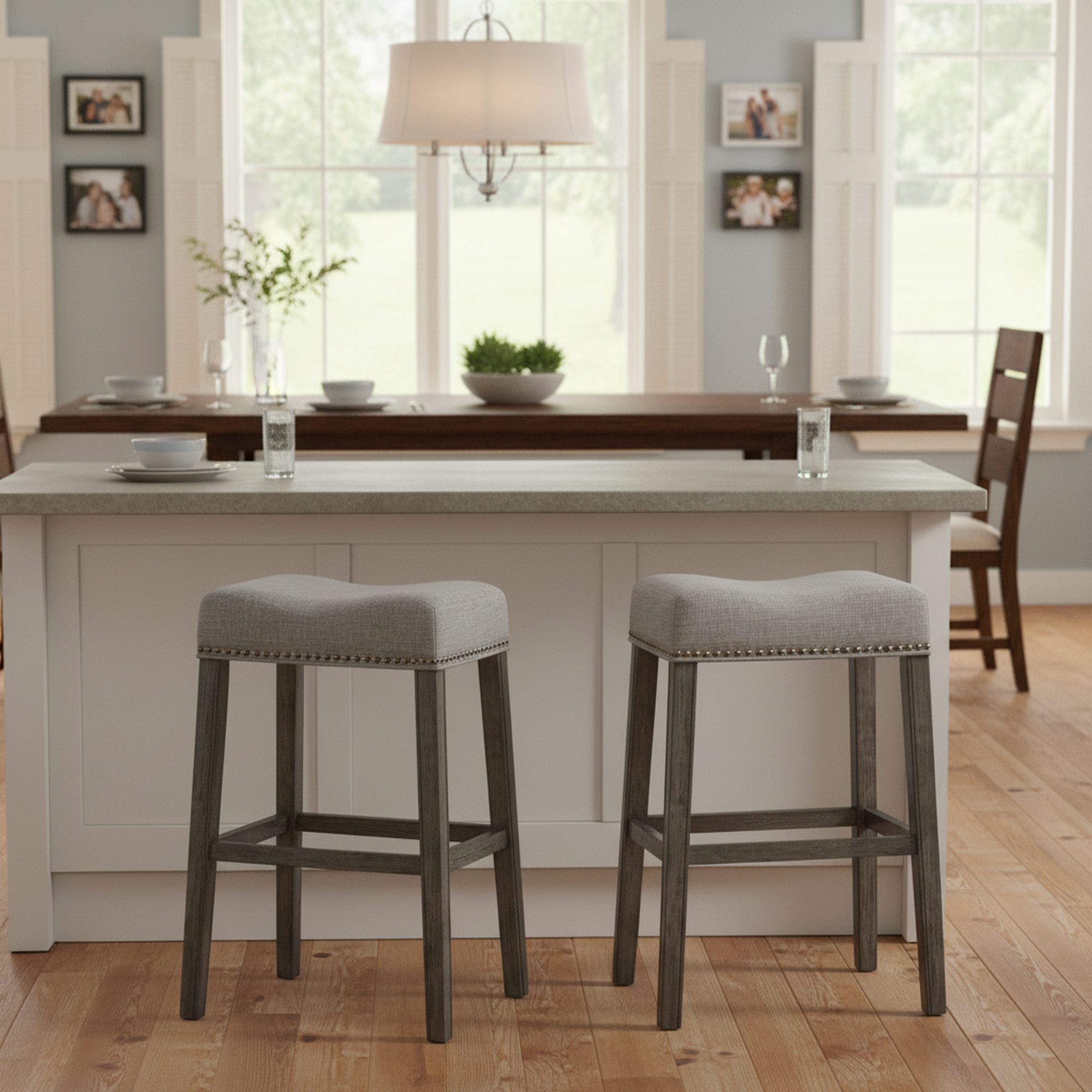 Rioja 29" Upholstered Backless Saddle Bar Stool Set of 2