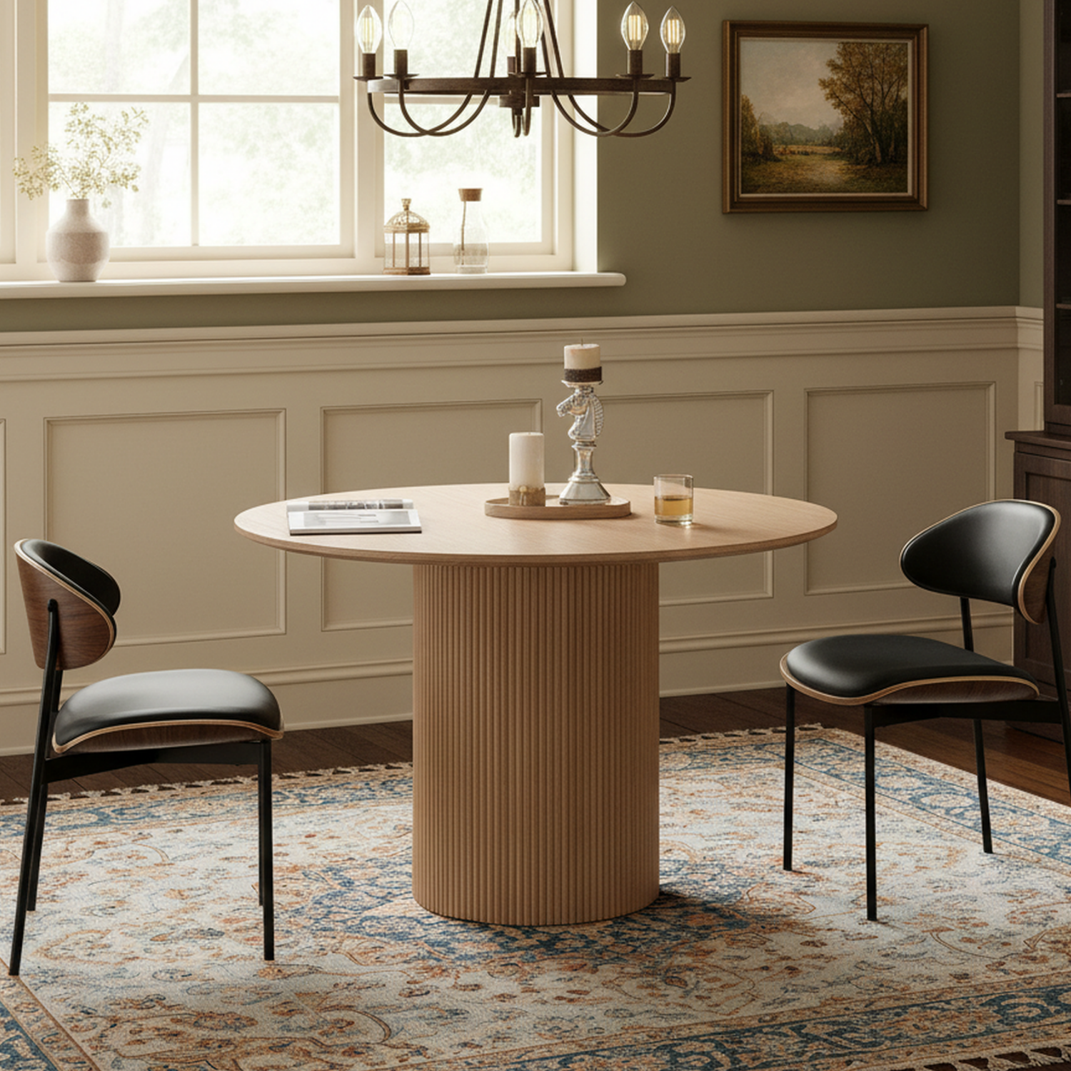Lucerne 47" Wood Round Dining Table