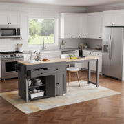 Mekong 74" Kitchen Island with Extendable Dining Table