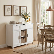 Arden 35" Storage Cabinet with 3 Drawers and Open Display Shelf