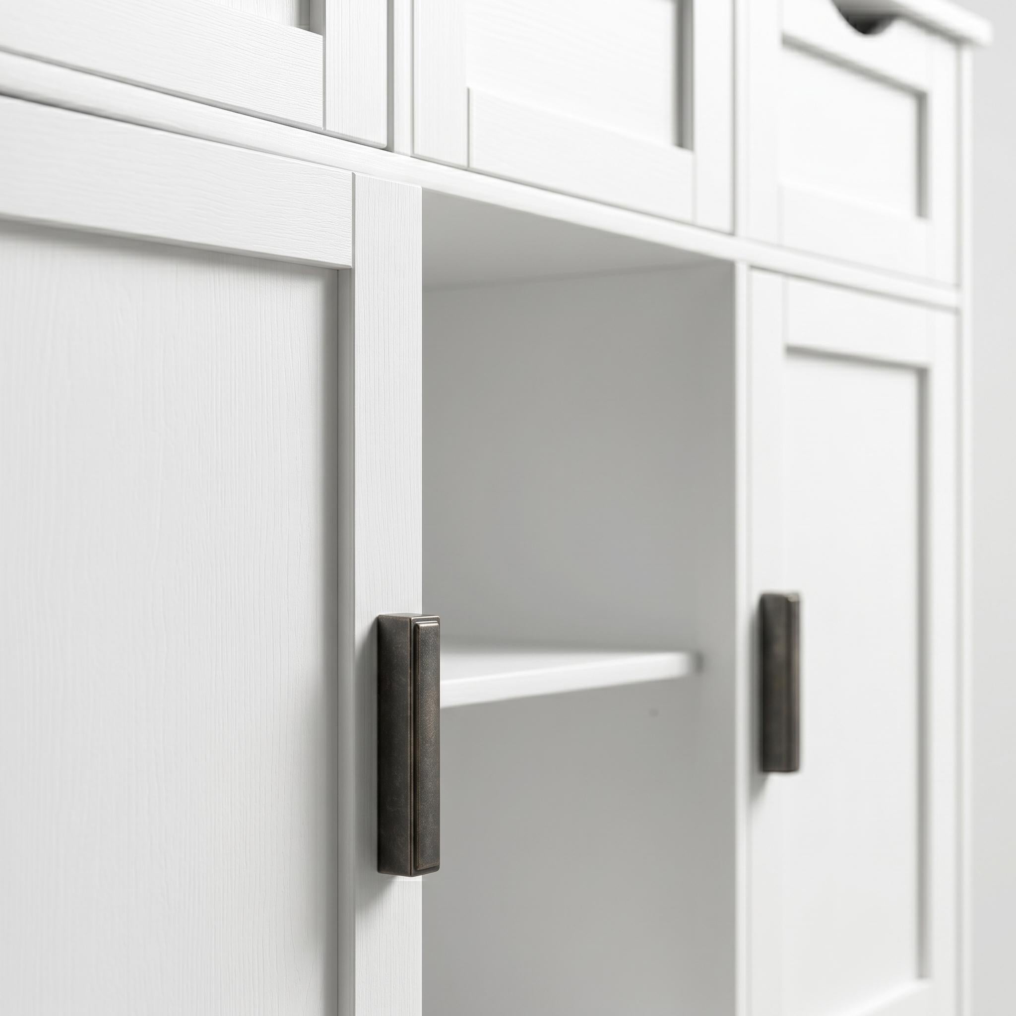 Arden 35" Storage Cabinet with 3 Drawers and Open Display Shelf