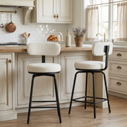 Pauillac 27" Counter Height Bouclé Swivel Bar Stools Set of 2