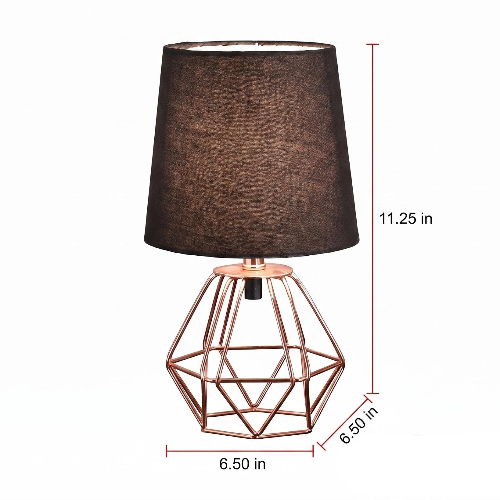 Lavender 11" Copper Metal Table Lamp