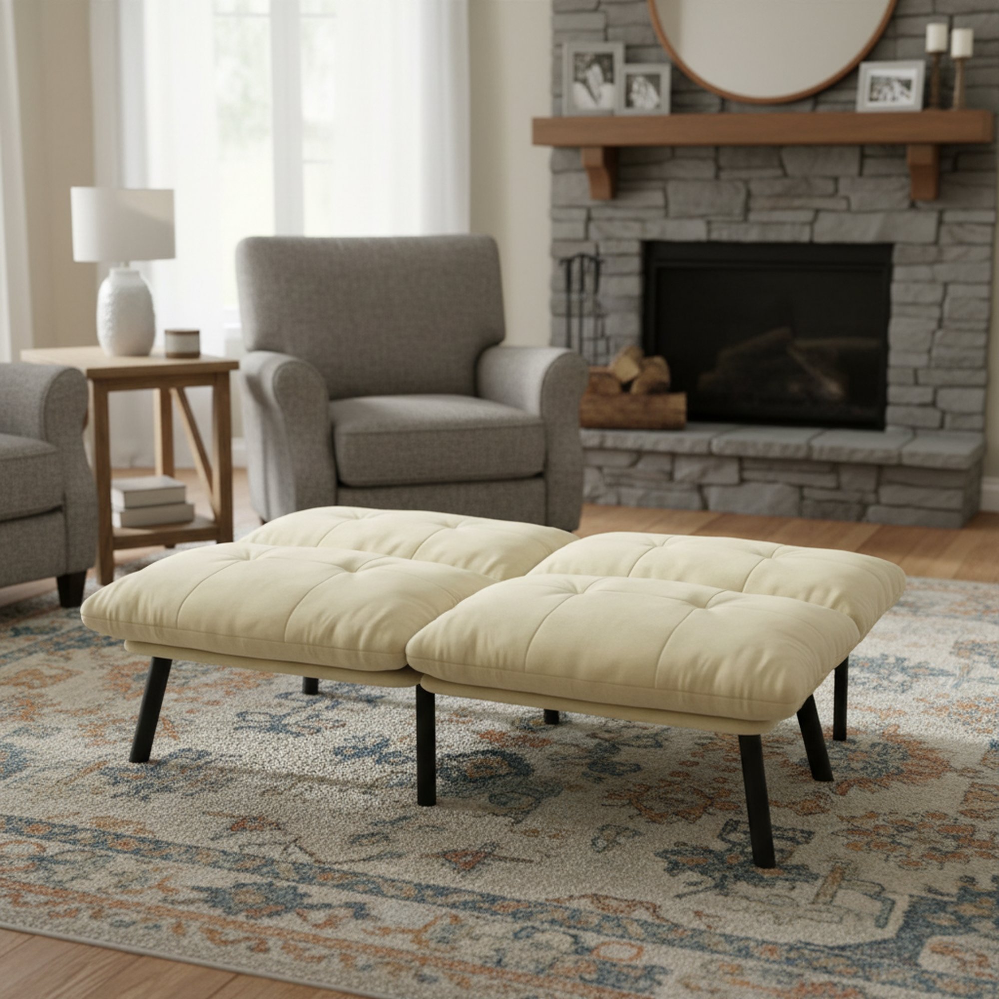 Pueblo 63" Modern Convertible Folding 2-Seater Futon Sofa Bed