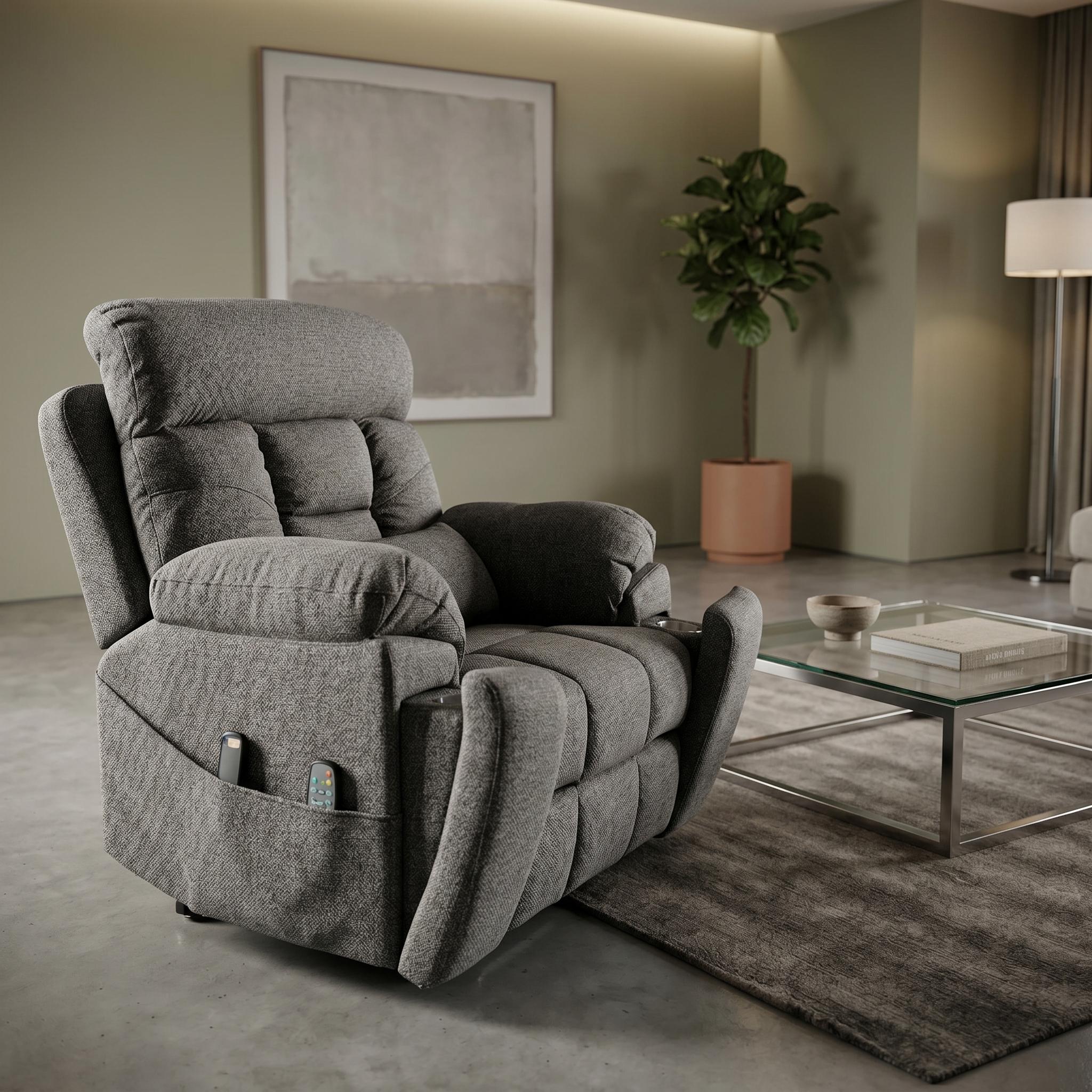 Guymon 41" Oversized Velvet Power Lift Recliner Chair with Dual Motor and 180° Lay-Flat
