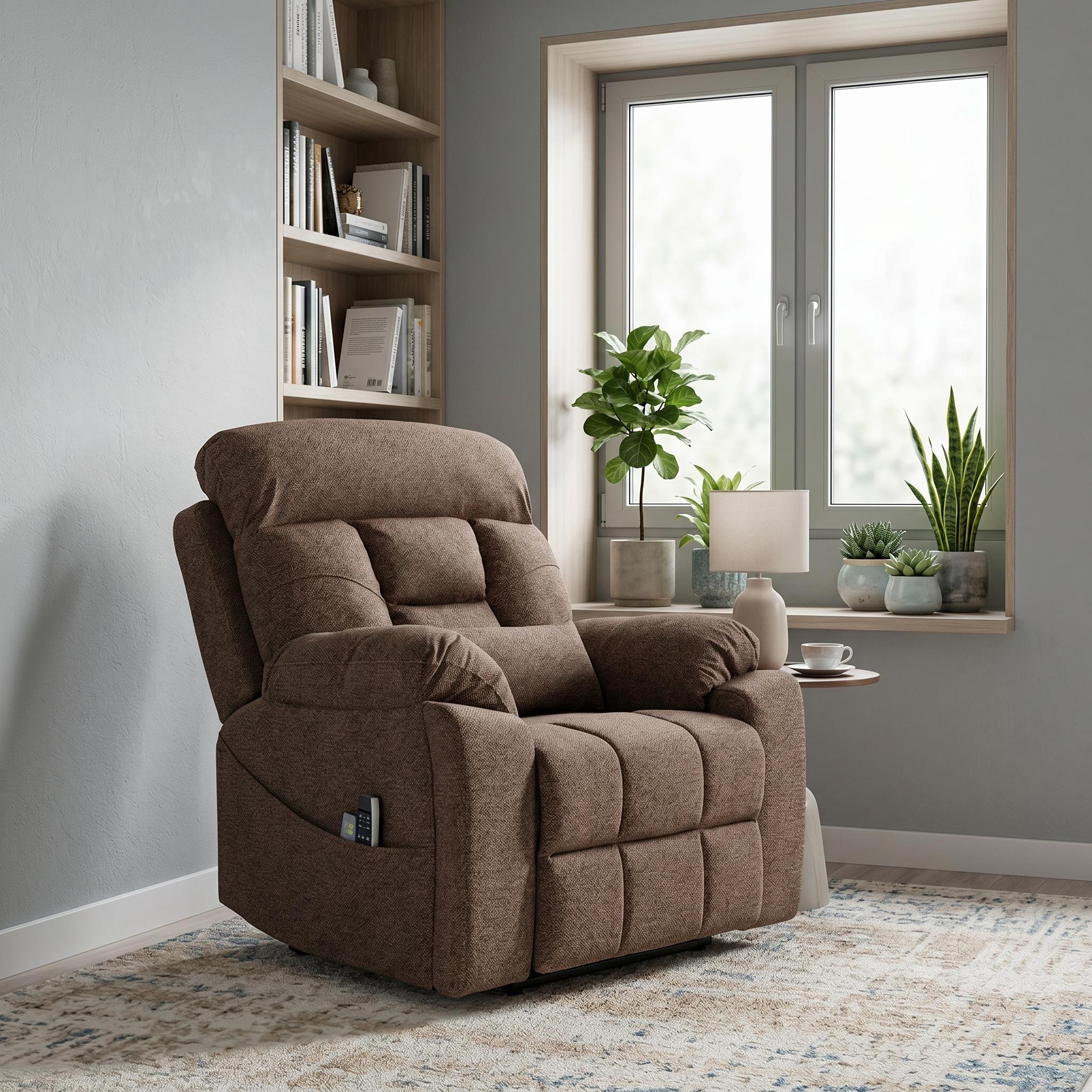 Guymon 41" Oversized Velvet Power Lift Recliner Chair with Dual Motor and 180° Lay-Flat