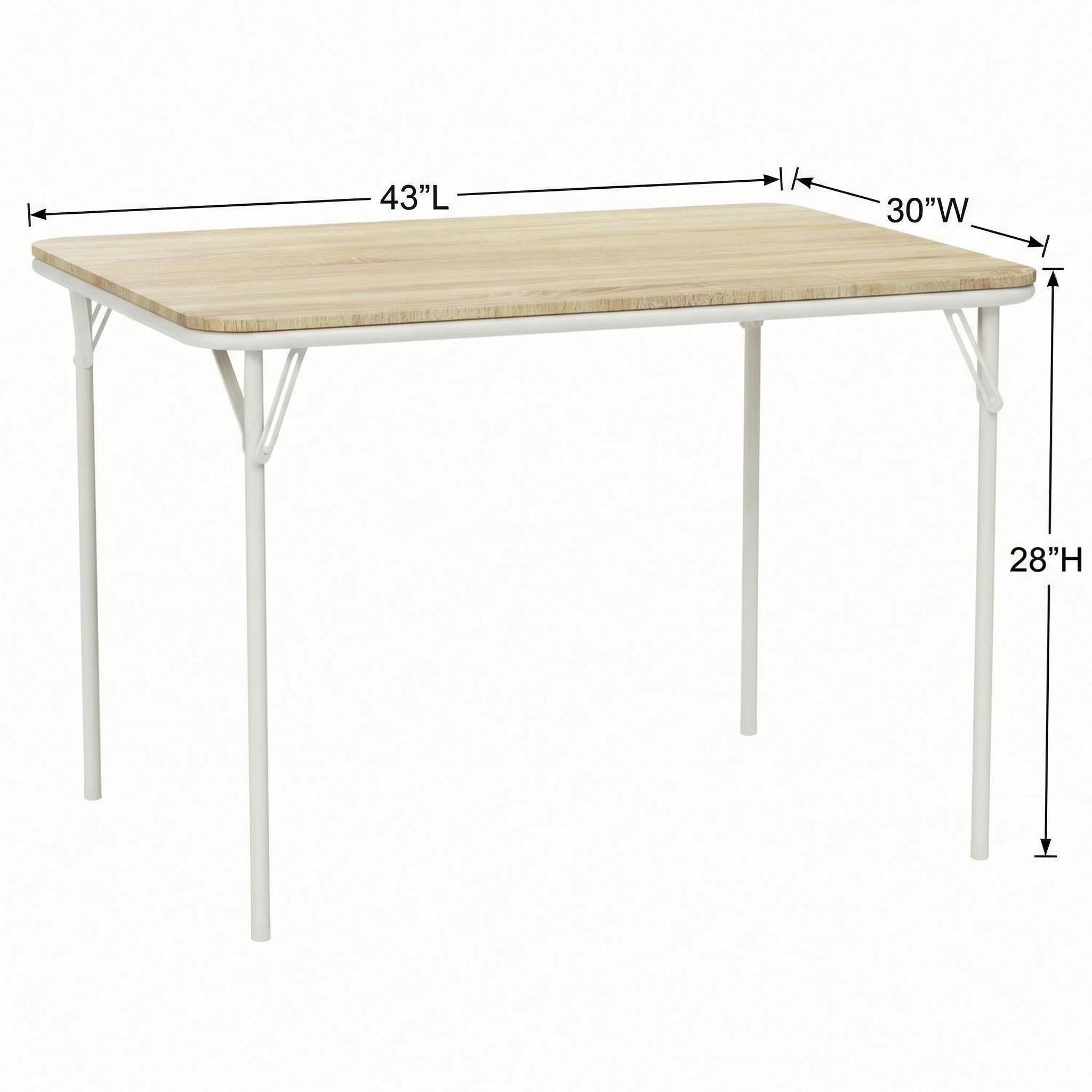 FernX 43” Wooden Folding Dining Table Oak White