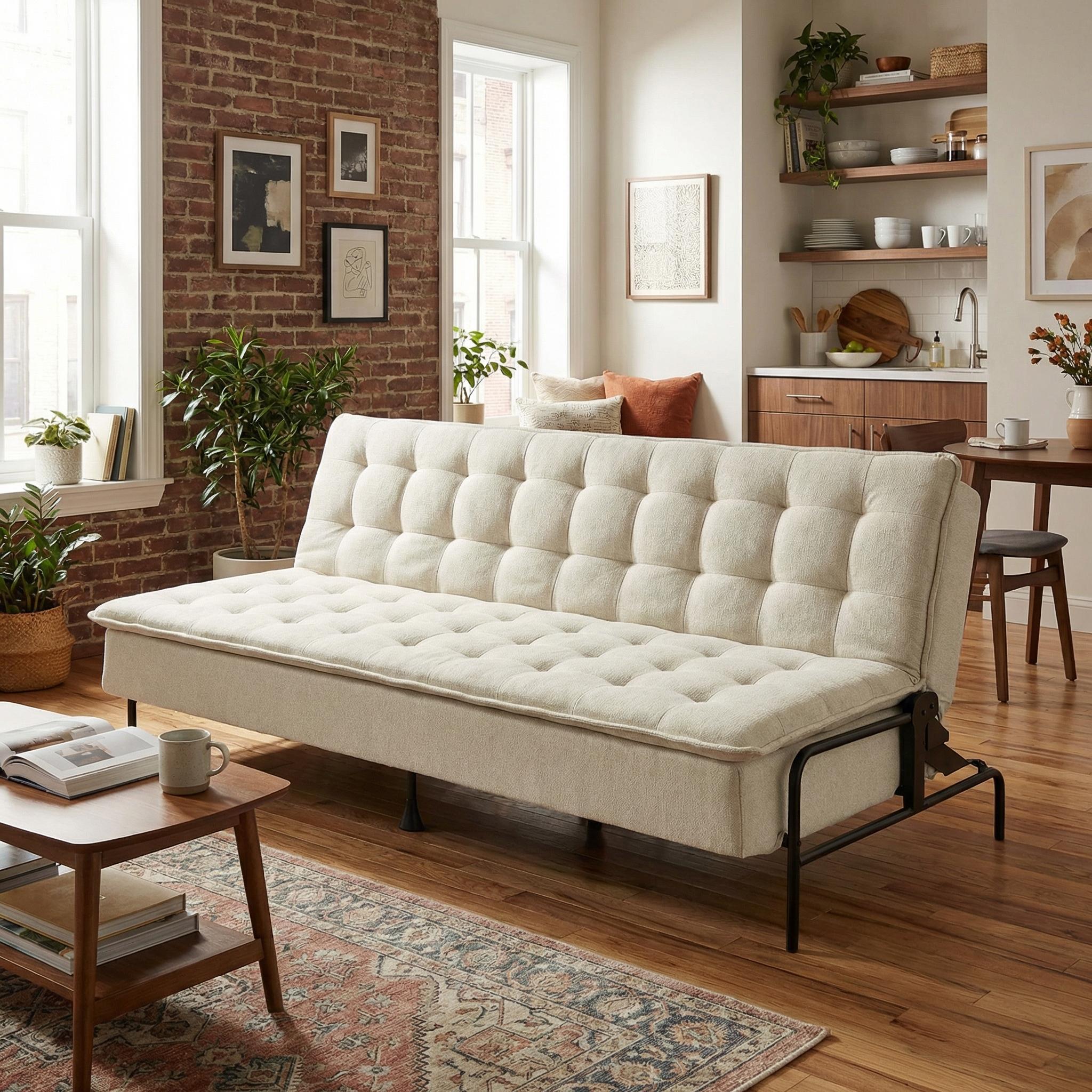 JAKO 77" 3-Seater Sofa Bed Spring Support Twin-Width Sleep Easy Assembly