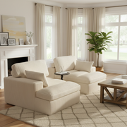 Salem 79" Oversized Corduroy Loveseat Modular Sofa Chaise Lounge