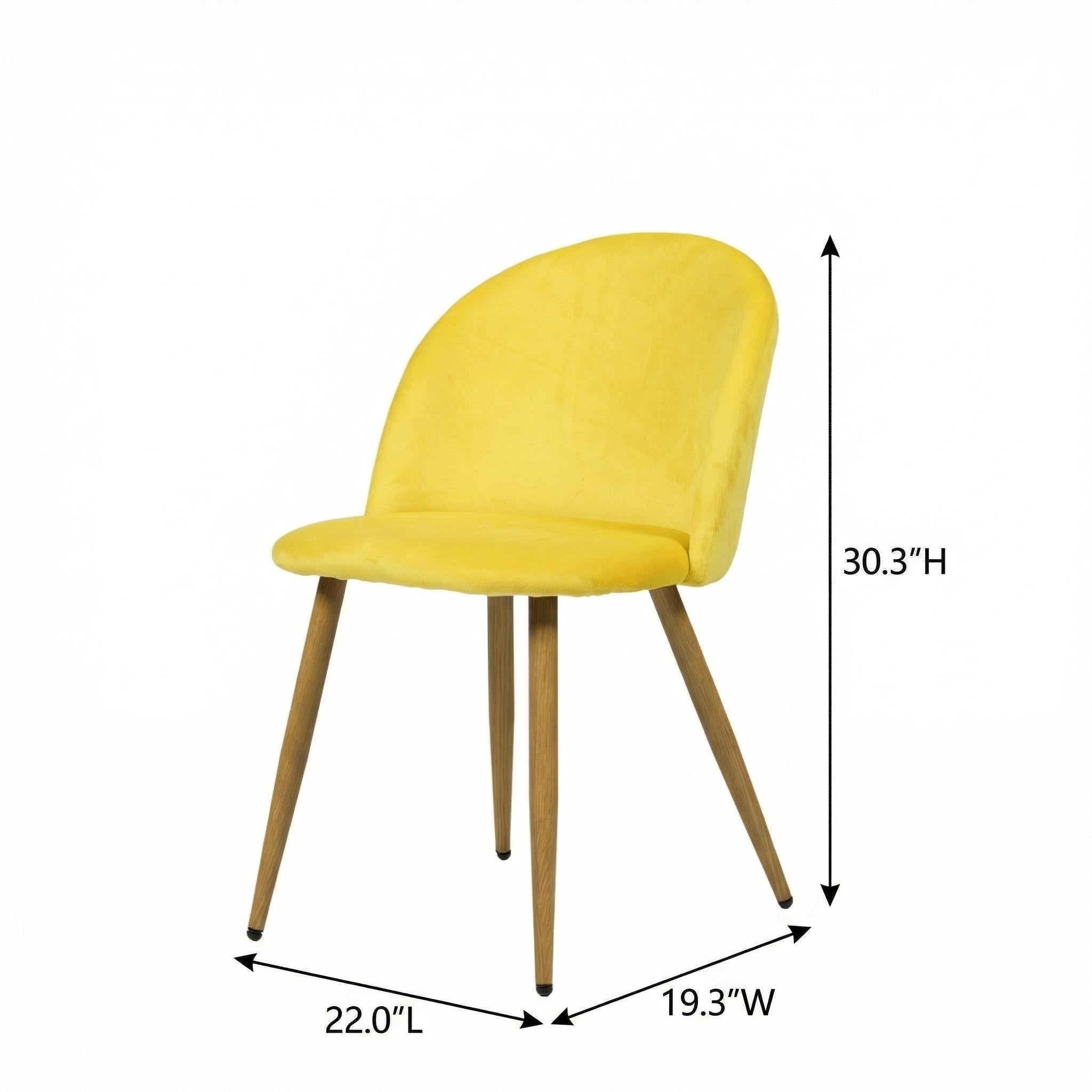 ZOMBA Velvet Modern Dining Chair 1PC Yellow