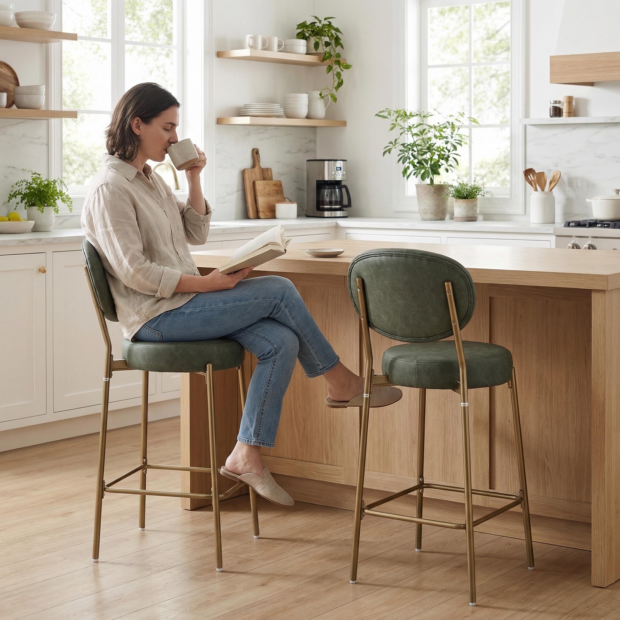 Amarone 29" Bar Height Upholstered Bar Stools Set of 2